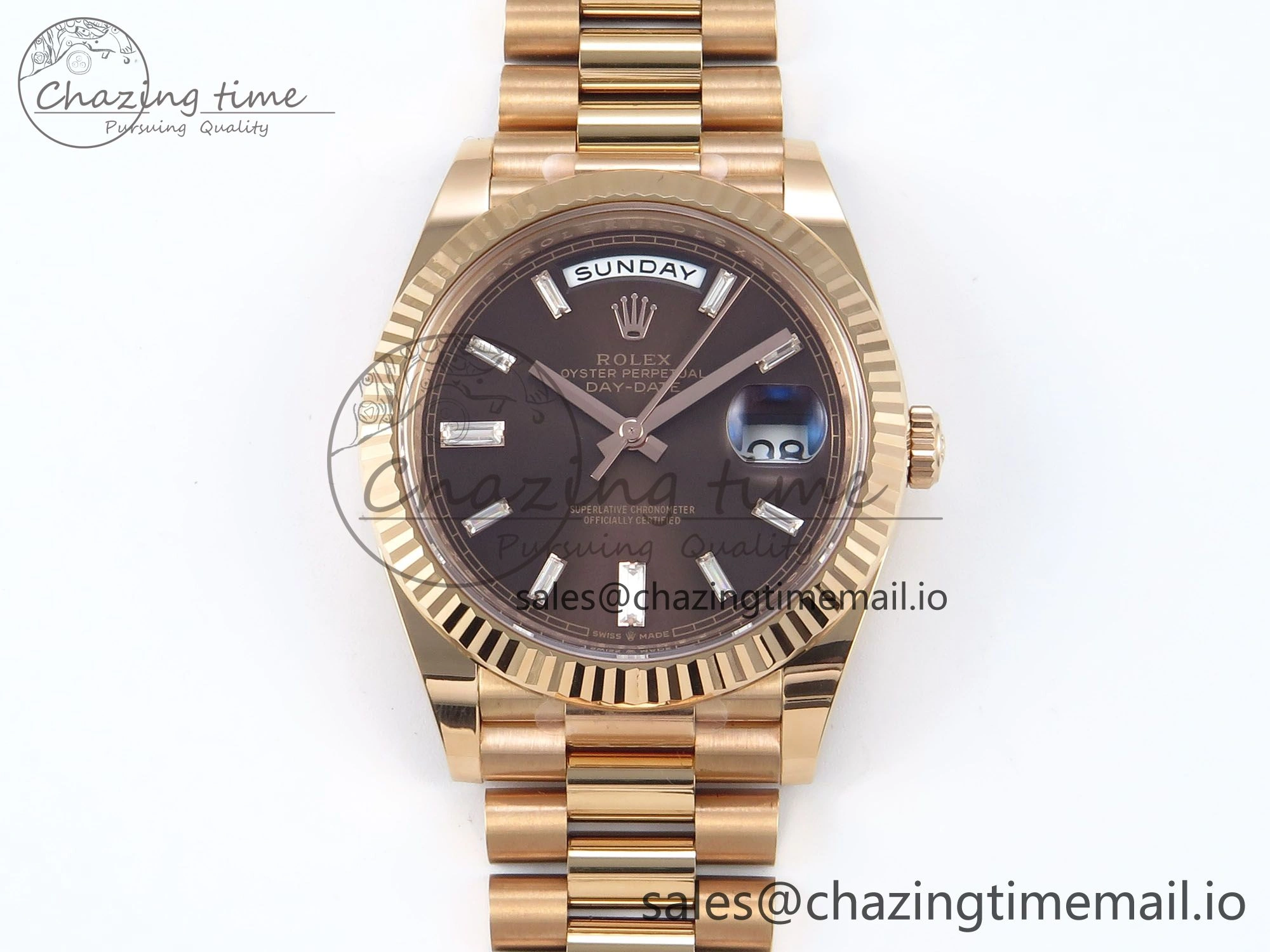 Day Date 40 RG 228235 THBF 1:1 Best Edition Black Crystal Dial on President Bracelet VR3255 V3 (Gain Weight)