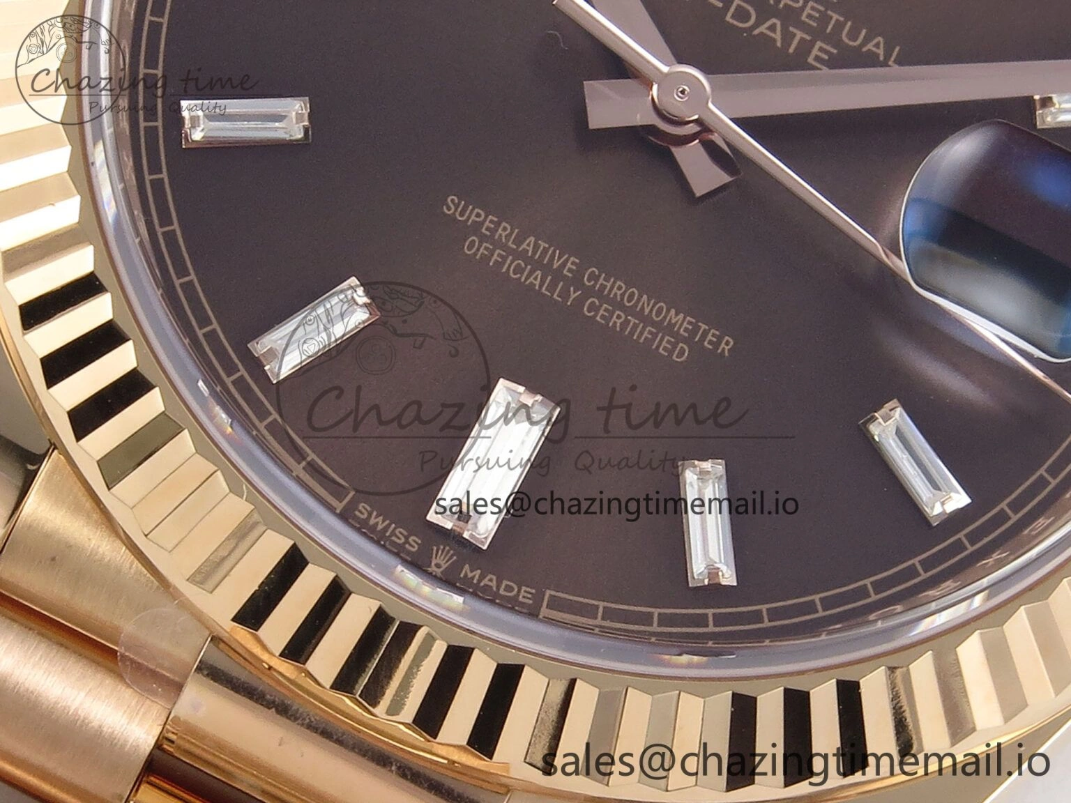 Day Date 40 RG 228235 THBF 1:1 Best Edition Black Crystal Dial on President Bracelet VR3255 V3 (Gain Weight)