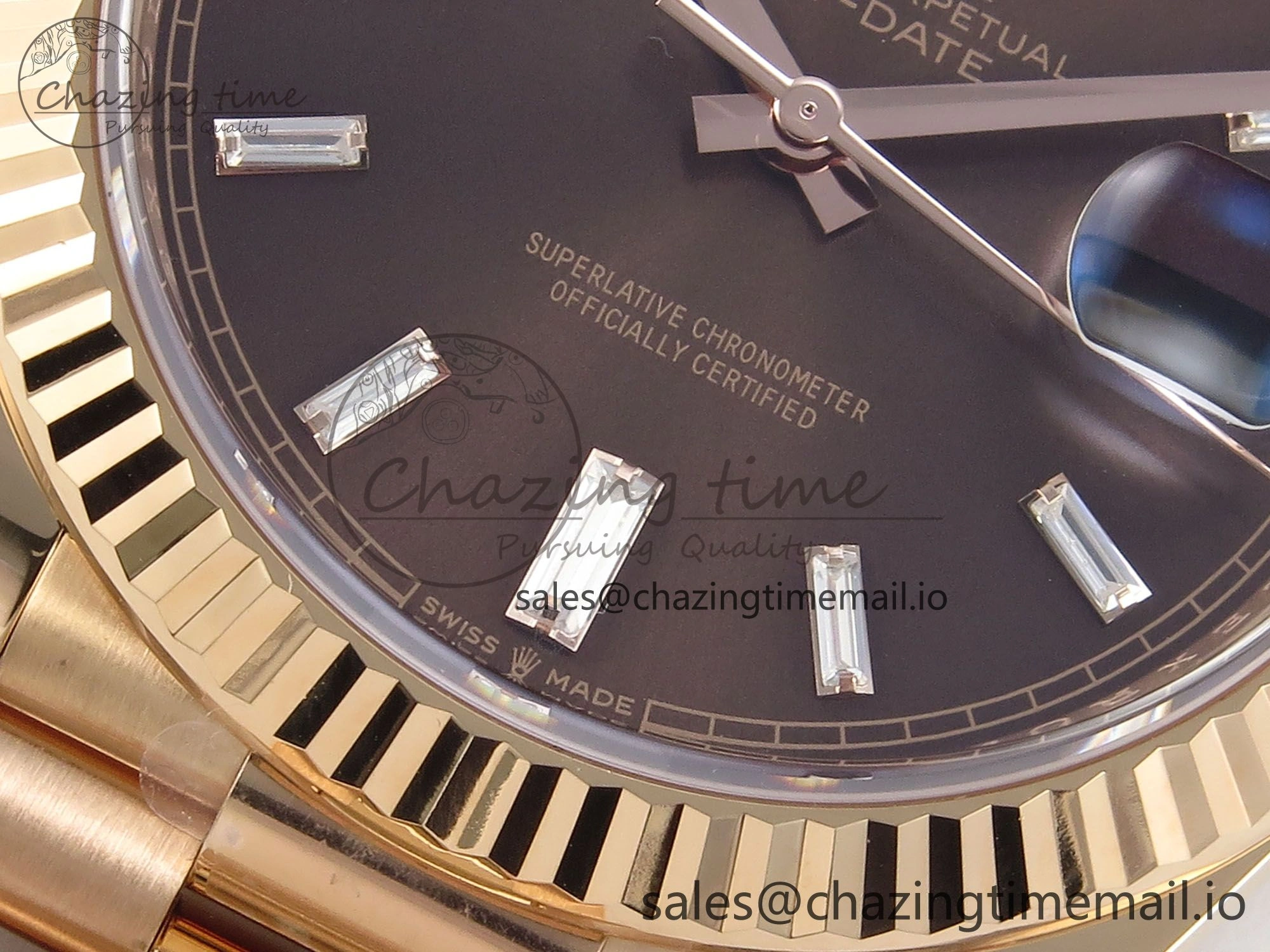 Day Date 40 RG 228235 THBF 1:1 Best Edition Black Crystal Dial on President Bracelet VR3255 V3 (Gain Weight)