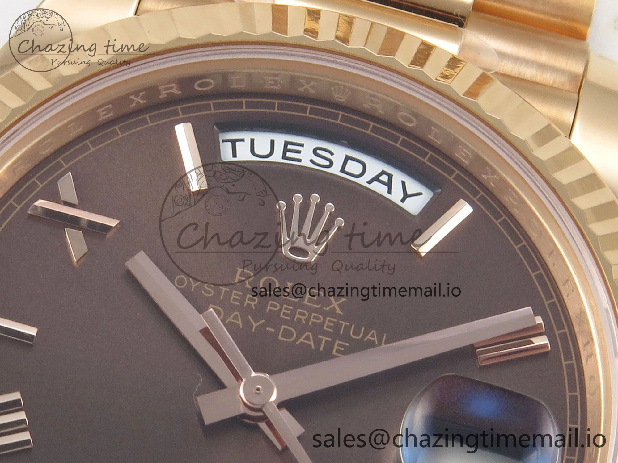 Day Date 40 RG 228235 THBF 1:1 Best Edition Brown Roman Dial on President Bracelet VR3255 V3 (Gain Weight)
