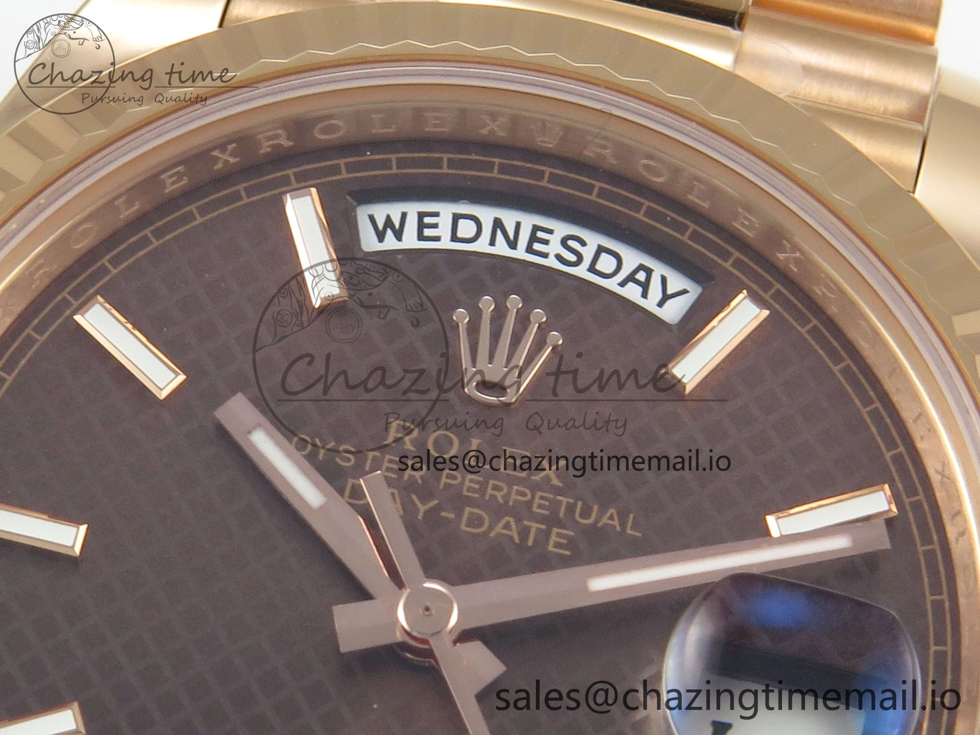 Day Date 40 RG 228235 THBF 1:1 Best Edition Brown Textured Marker Dial on President Bracelet VR3255 V3 (Gain Weight)