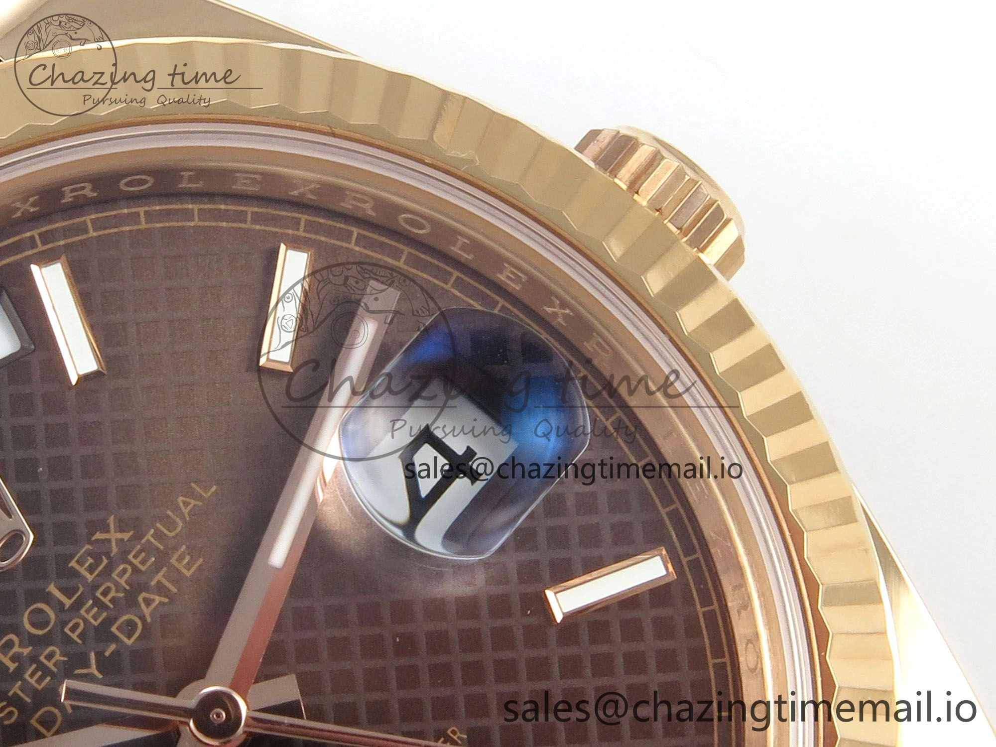 Day Date 40 RG 228235 THBF 1:1 Best Edition Brown Textured Marker Dial on President Bracelet VR3255 V3 (Gain Weight)