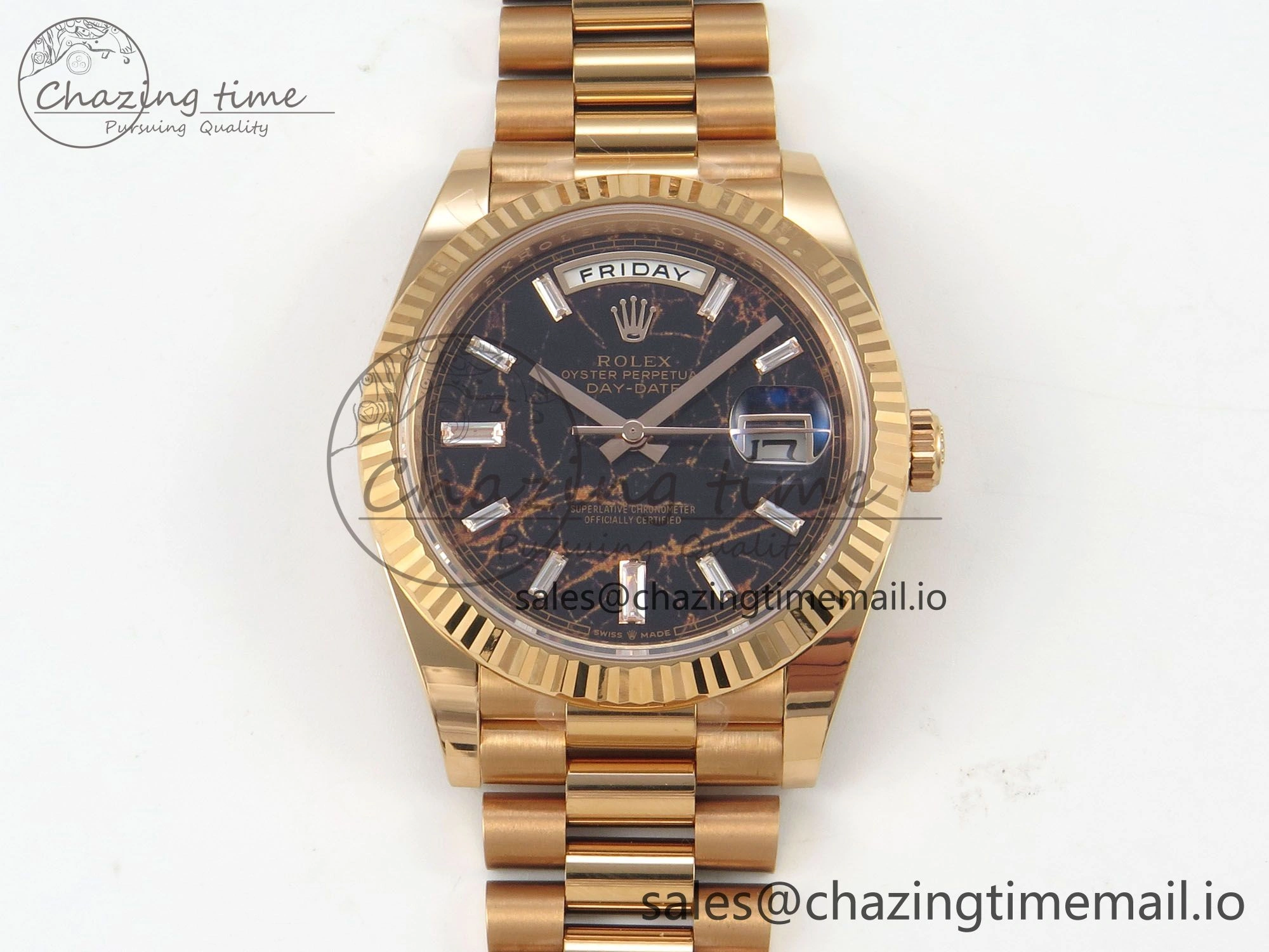 Day Date 40 RG 228235 THBF 1:1 Best Edition Eisenkiesel Crystal Dial on President Bracelet VR3255 V3 (Gain Weight)
