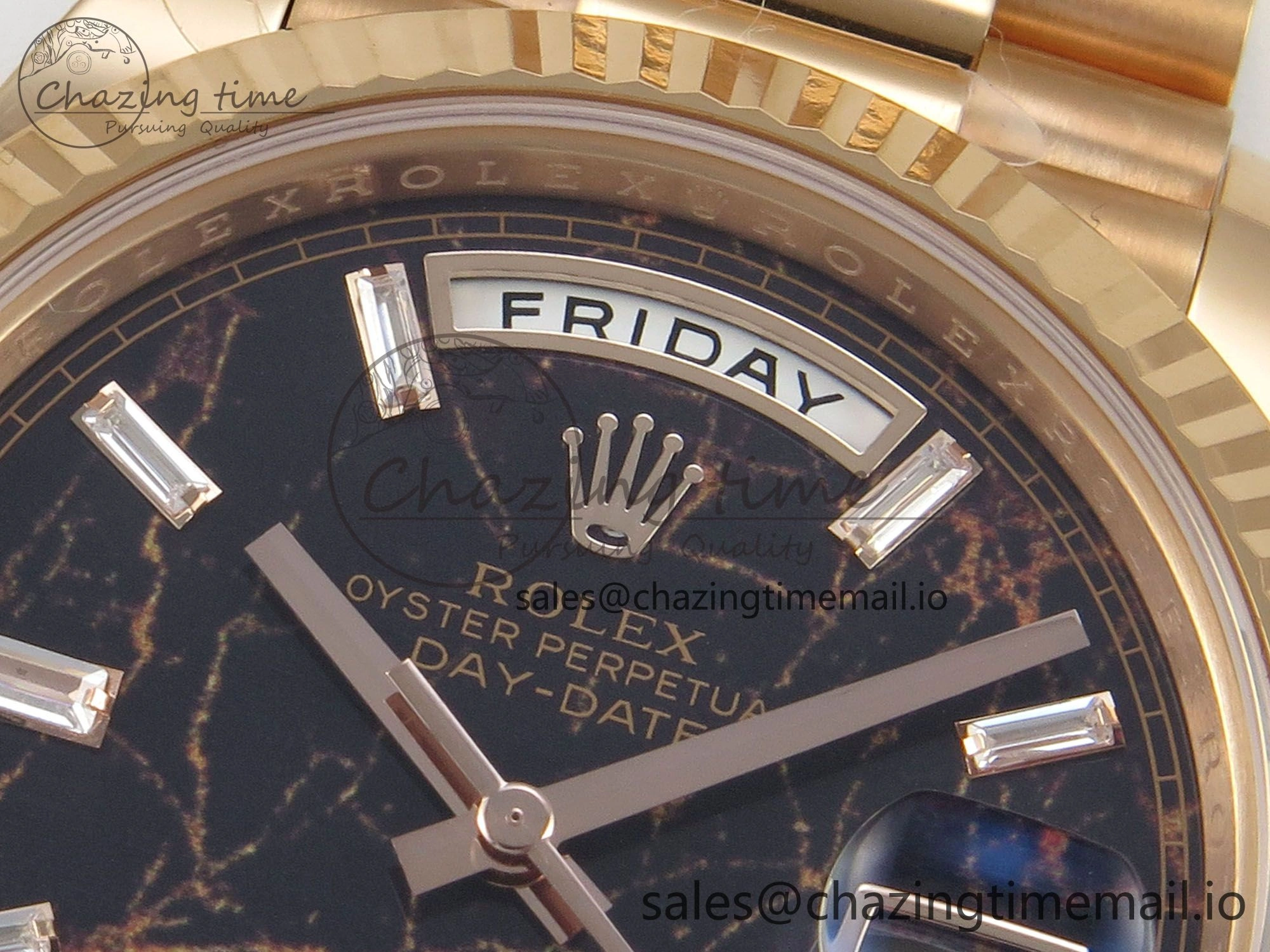 Day Date 40 RG 228235 THBF 1:1 Best Edition Eisenkiesel Crystal Dial on President Bracelet VR3255 V3 (Gain Weight)