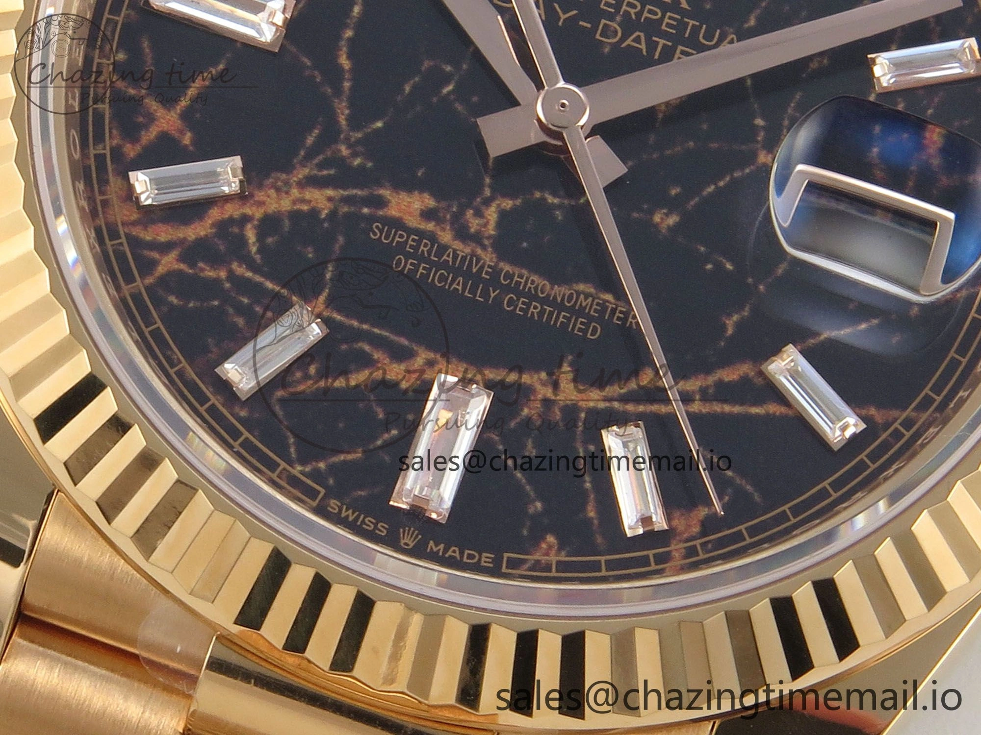 Day Date 40 RG 228235 THBF 1:1 Best Edition Eisenkiesel Crystal Dial on President Bracelet VR3255 V3 (Gain Weight)