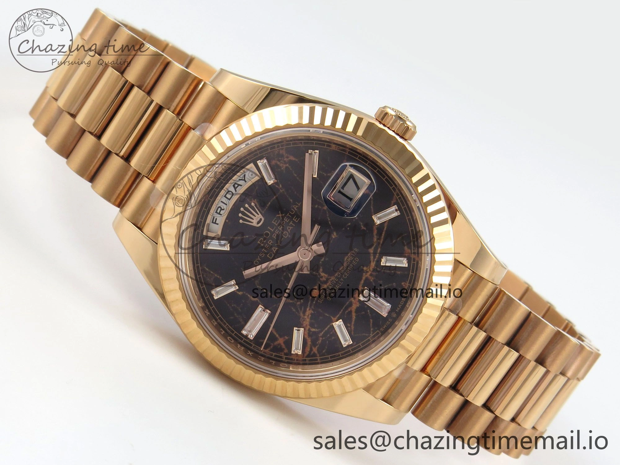Day Date 40 RG 228235 THBF 1:1 Best Edition Eisenkiesel Crystal Dial on President Bracelet VR3255 V3 (Gain Weight)
