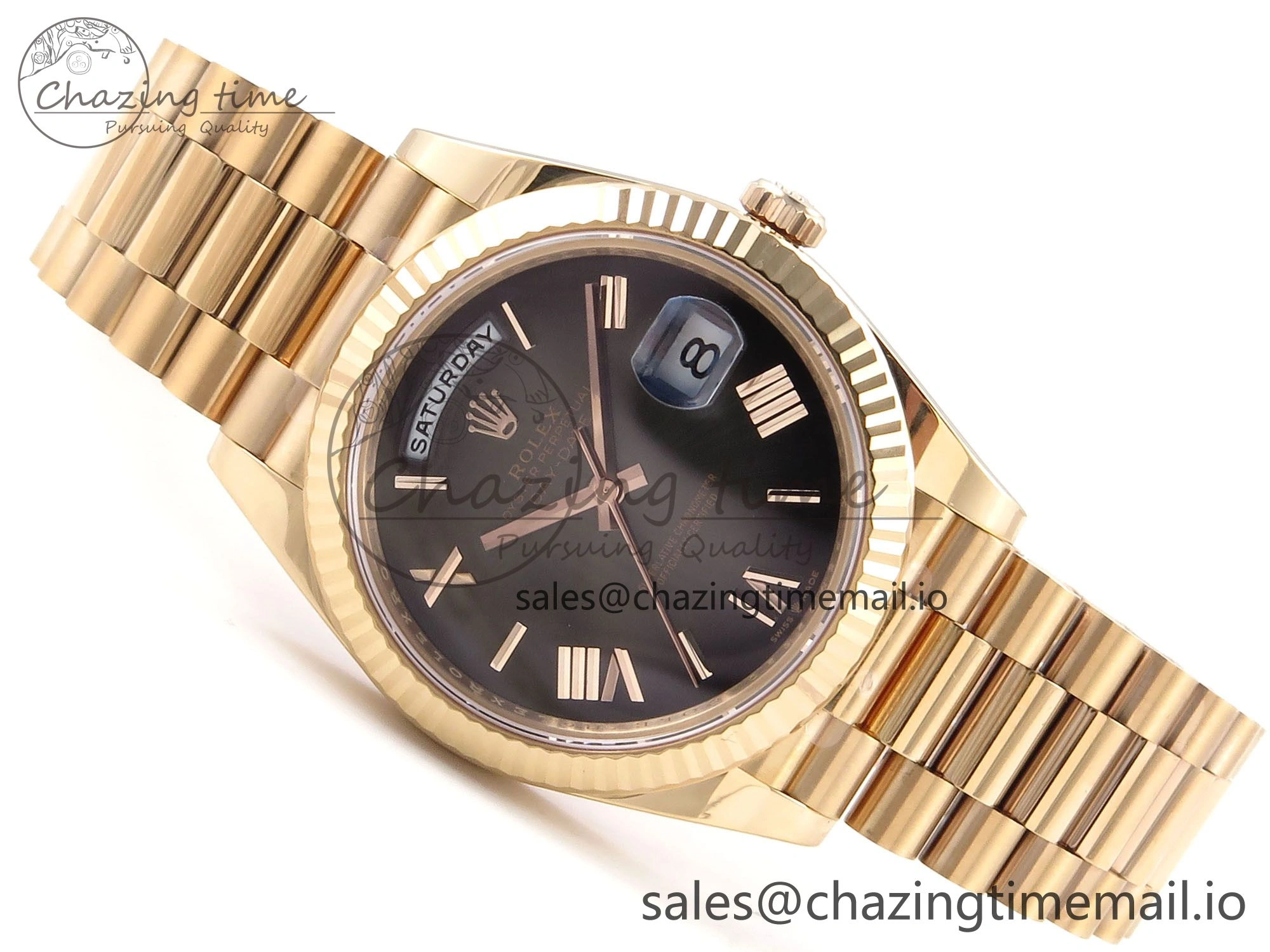 Day Date 40 RG 228235 THBF 1:1 Best Edition Gray Ombre Roman Dial on President Bracelet VR3255 (Gain Weight)