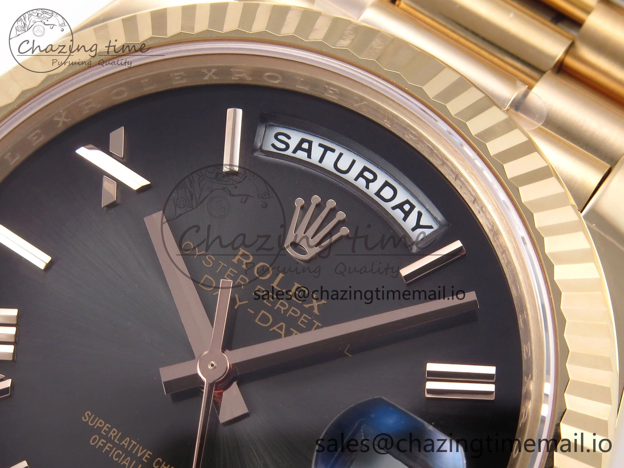 Day Date 40 RG 228235 THBF 1:1 Best Edition Gray Ombre Roman Dial on President Bracelet VR3255 (Gain Weight)