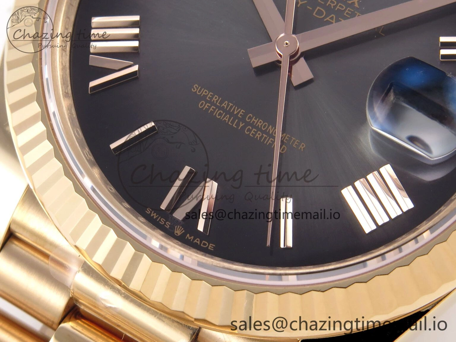 Day Date 40 RG 228235 THBF 1:1 Best Edition Gray Ombre Roman Dial on President Bracelet VR3255 (Gain Weight)