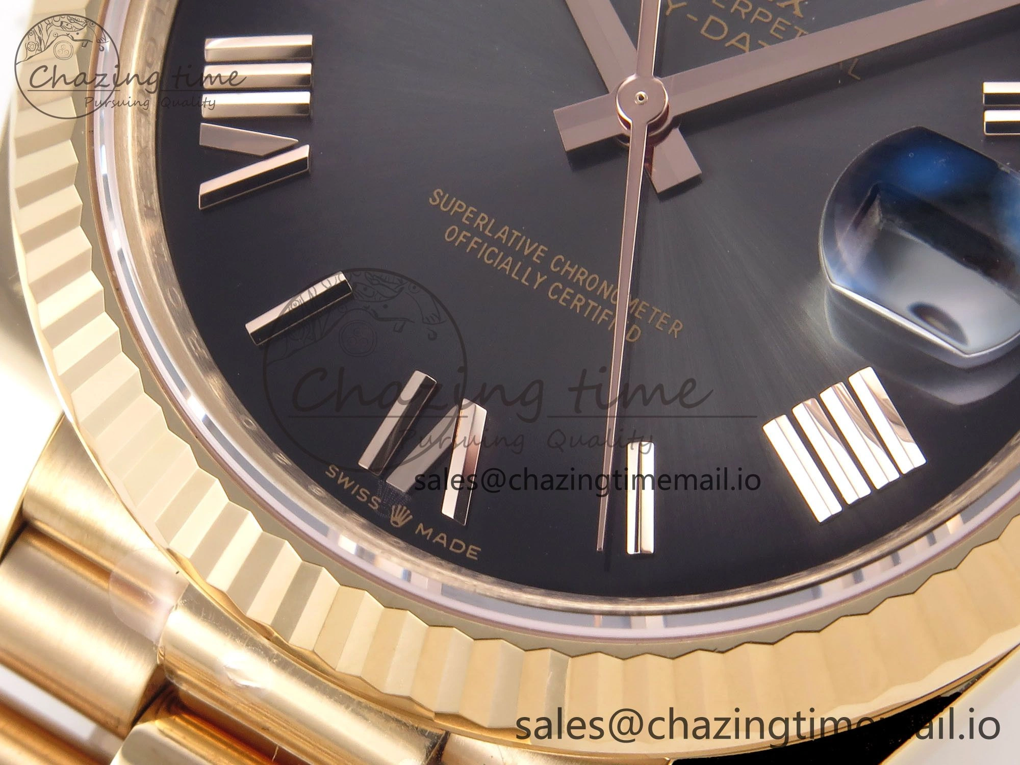 Day Date 40 RG 228235 THBF 1:1 Best Edition Gray Ombre Roman Dial on President Bracelet VR3255 (Gain Weight)