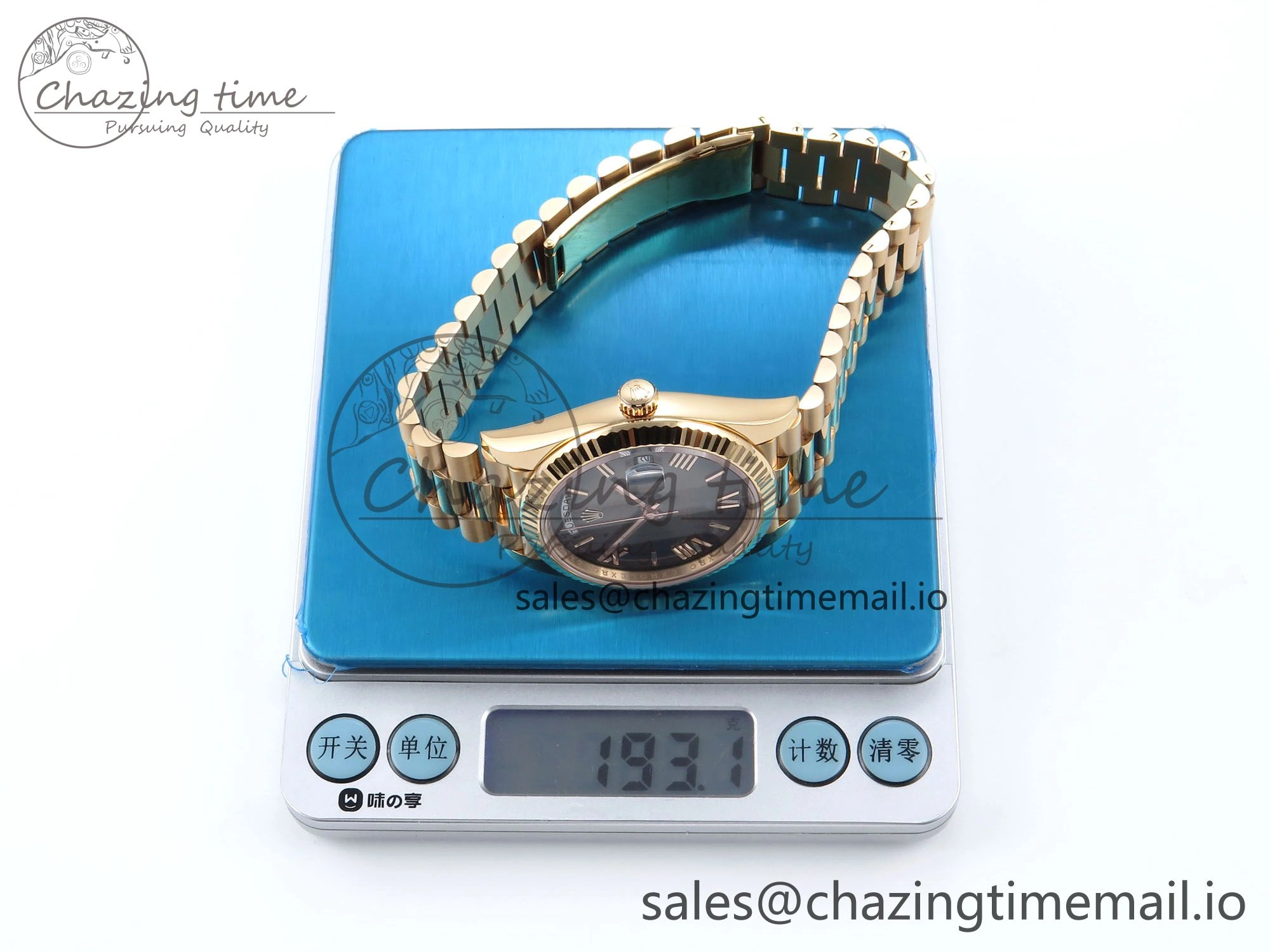 Day Date 40 RG 228235 THBF 1:1 Best Edition Gray Ombre Roman Dial on President Bracelet VR3255 (Gain Weight)