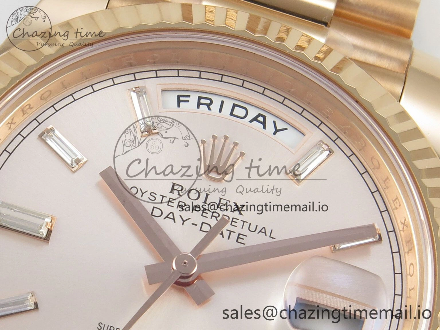 Day Date 40 RG 228235 THBF 1:1 Best Edition RG Crystal Dial on President Bracelet VR3255 V3 (Gain Weight)