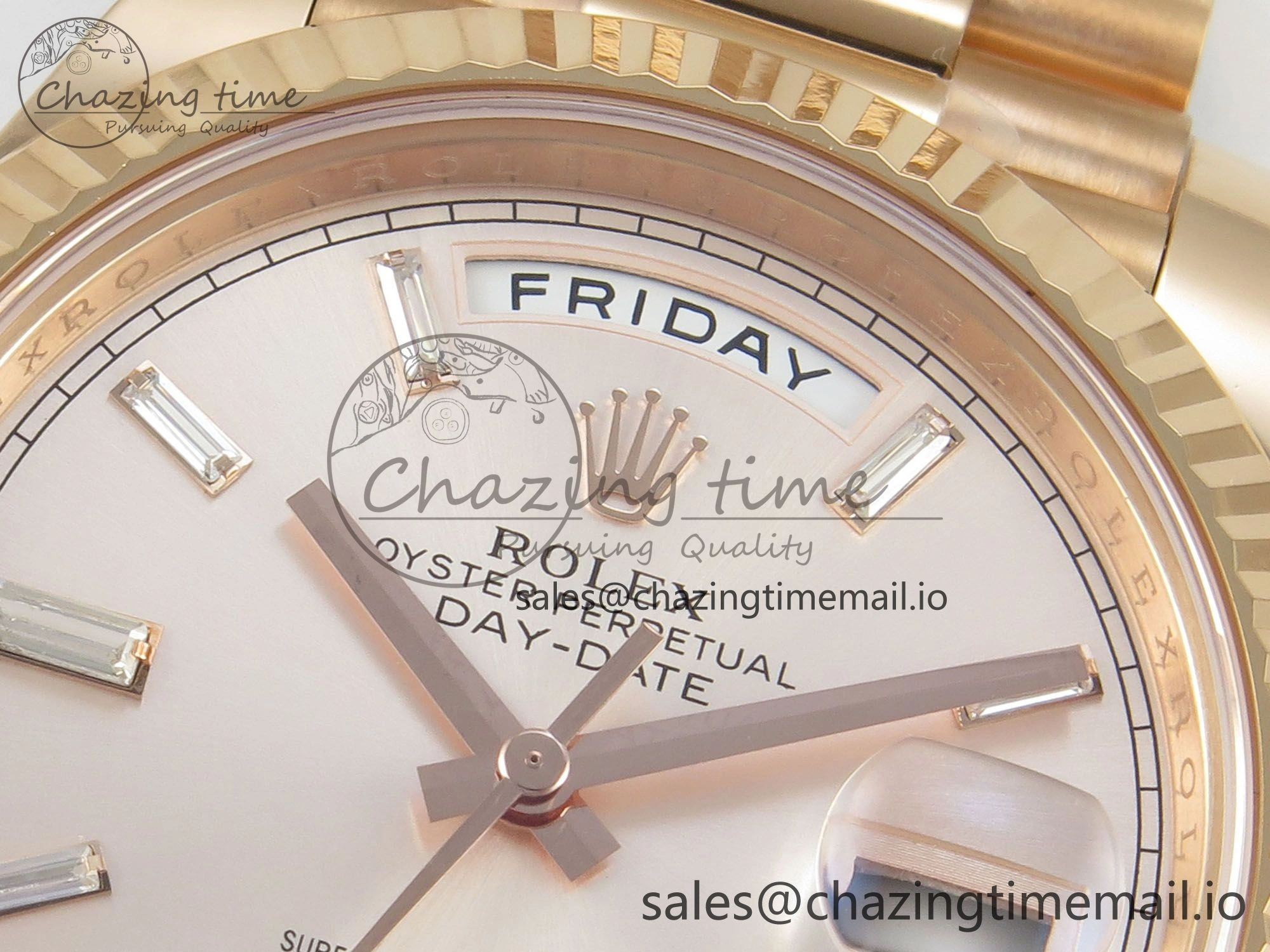 Day Date 40 RG 228235 THBF 1:1 Best Edition RG Crystal Dial on President Bracelet VR3255 V3 (Gain Weight)