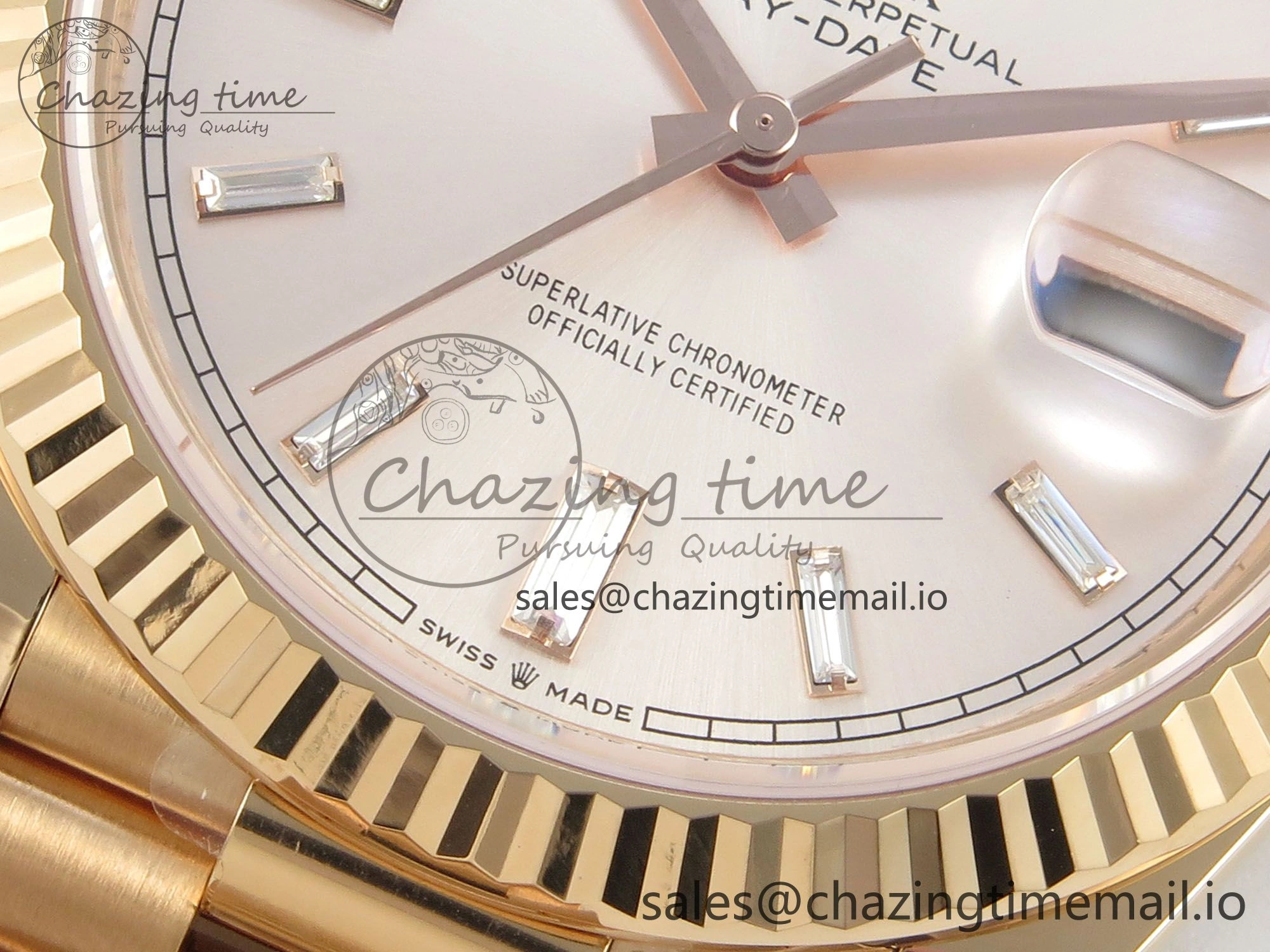 Day Date 40 RG 228235 THBF 1:1 Best Edition RG Crystal Dial on President Bracelet VR3255 V3 (Gain Weight)