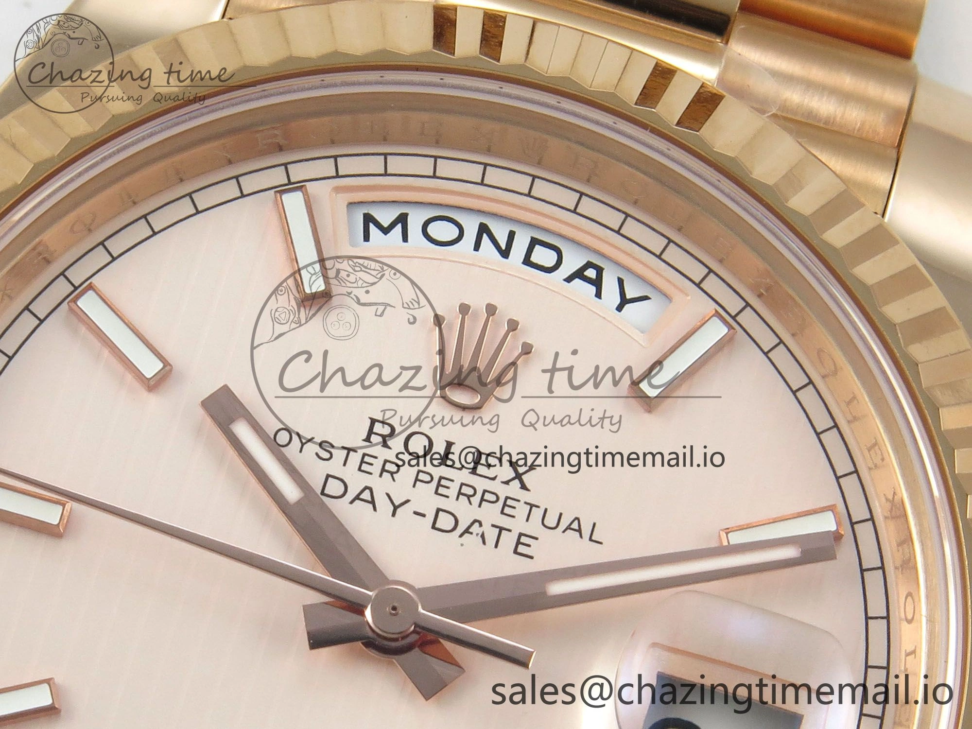 Day Date 40 RG 228235 THBF 1:1 Best Edition RG Marker Dial on President Bracelet VR3255 V3 (Gain Weight)