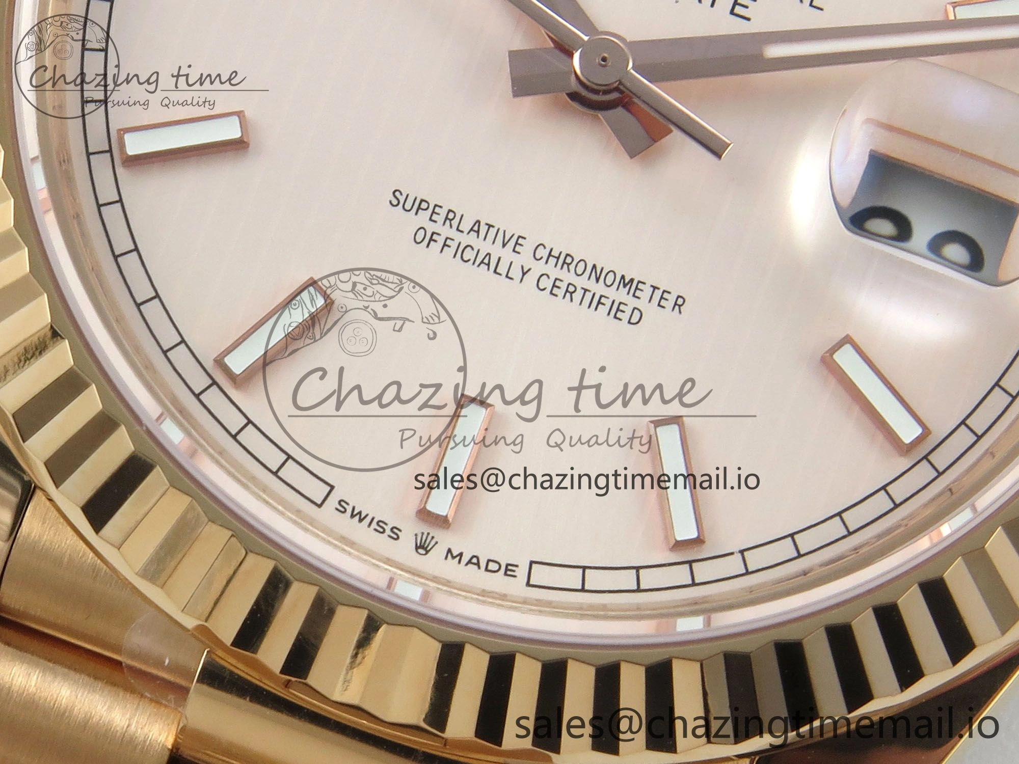 Day Date 40 RG 228235 THBF 1:1 Best Edition RG Marker Dial on President Bracelet VR3255 V3 (Gain Weight)