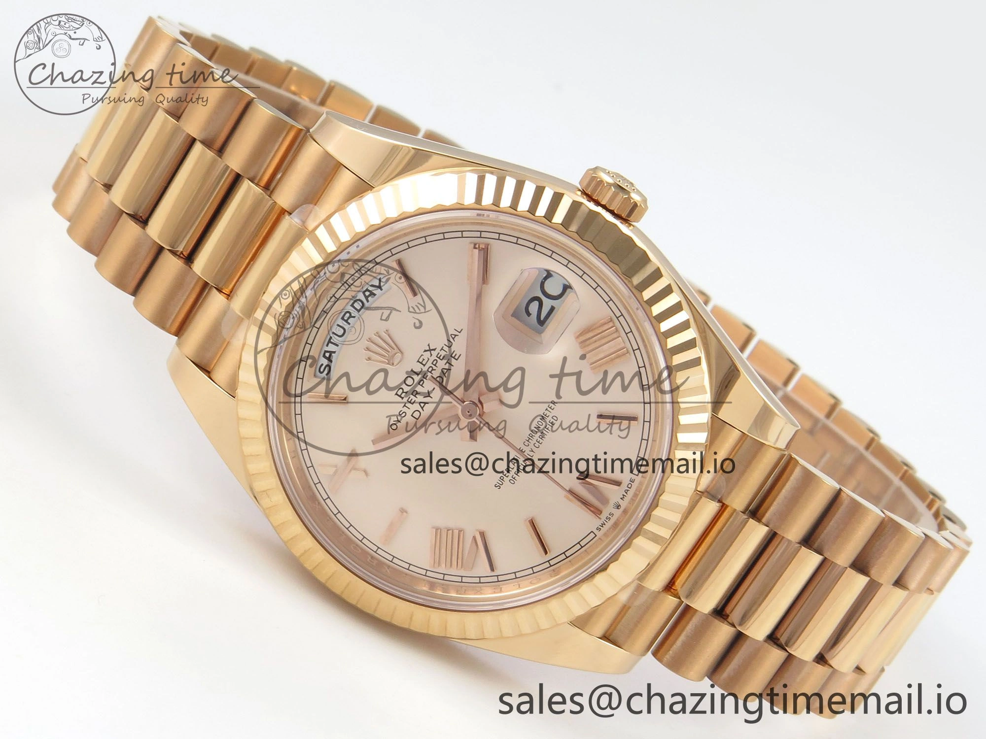 Day Date 40 RG 228235 THBF 1:1 Best Edition RG Roman Dial on President Bracelet VR3255 V3 (Gain Weight)