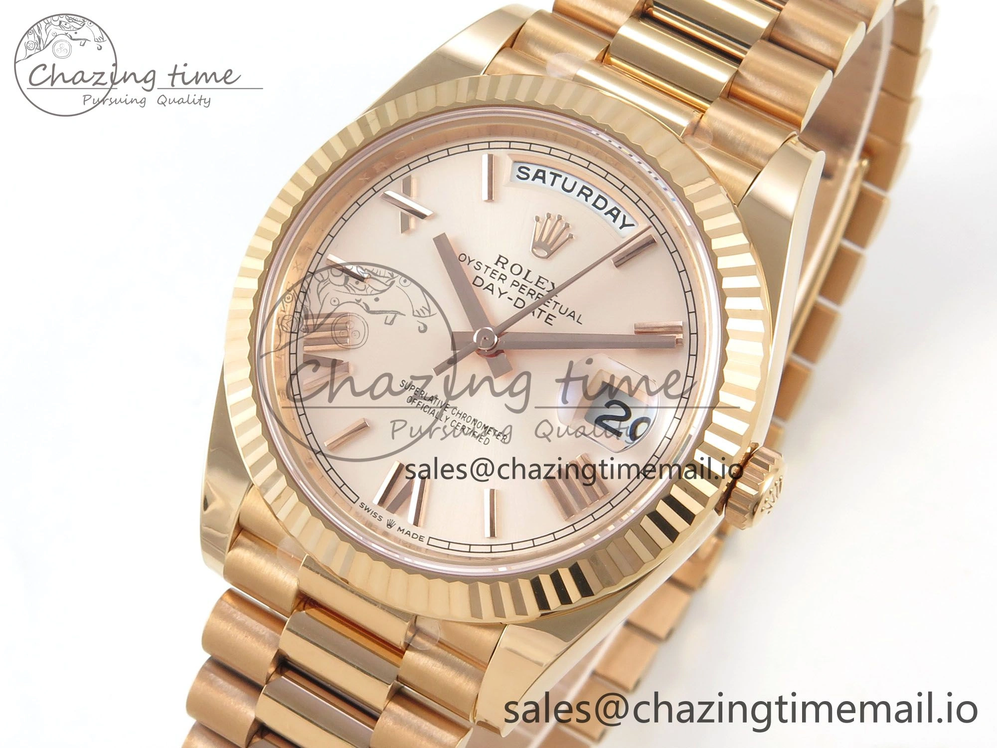 Day Date 40 RG 228235 THBF 1:1 Best Edition RG Roman Dial on President Bracelet VR3255 V3 (Gain Weight)