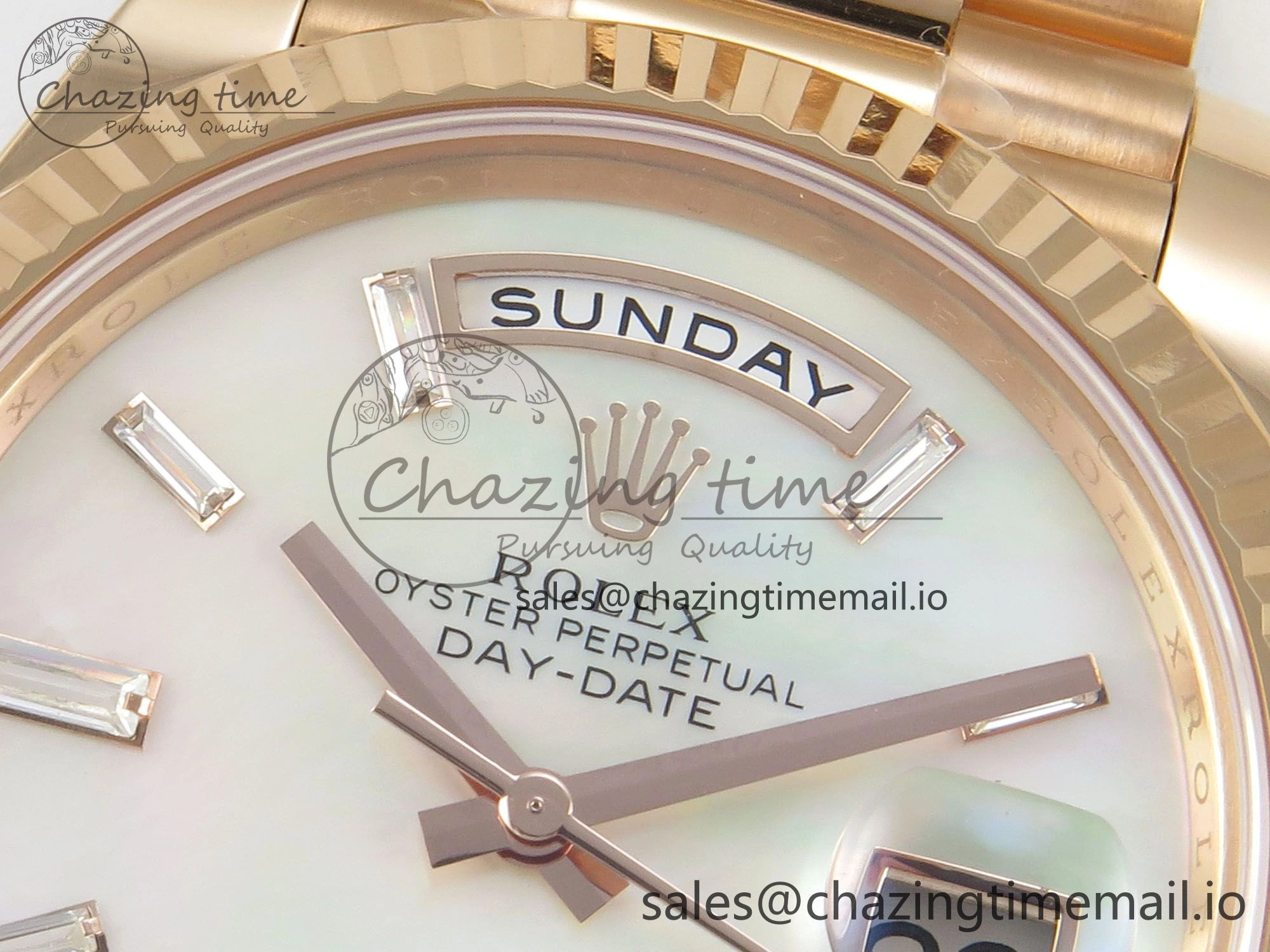 Day Date 40 RG 228235 THBF 1:1 Best Edition White MOP Crystal Dial on President Bracelet VR3255 V3 (Gain Weight)