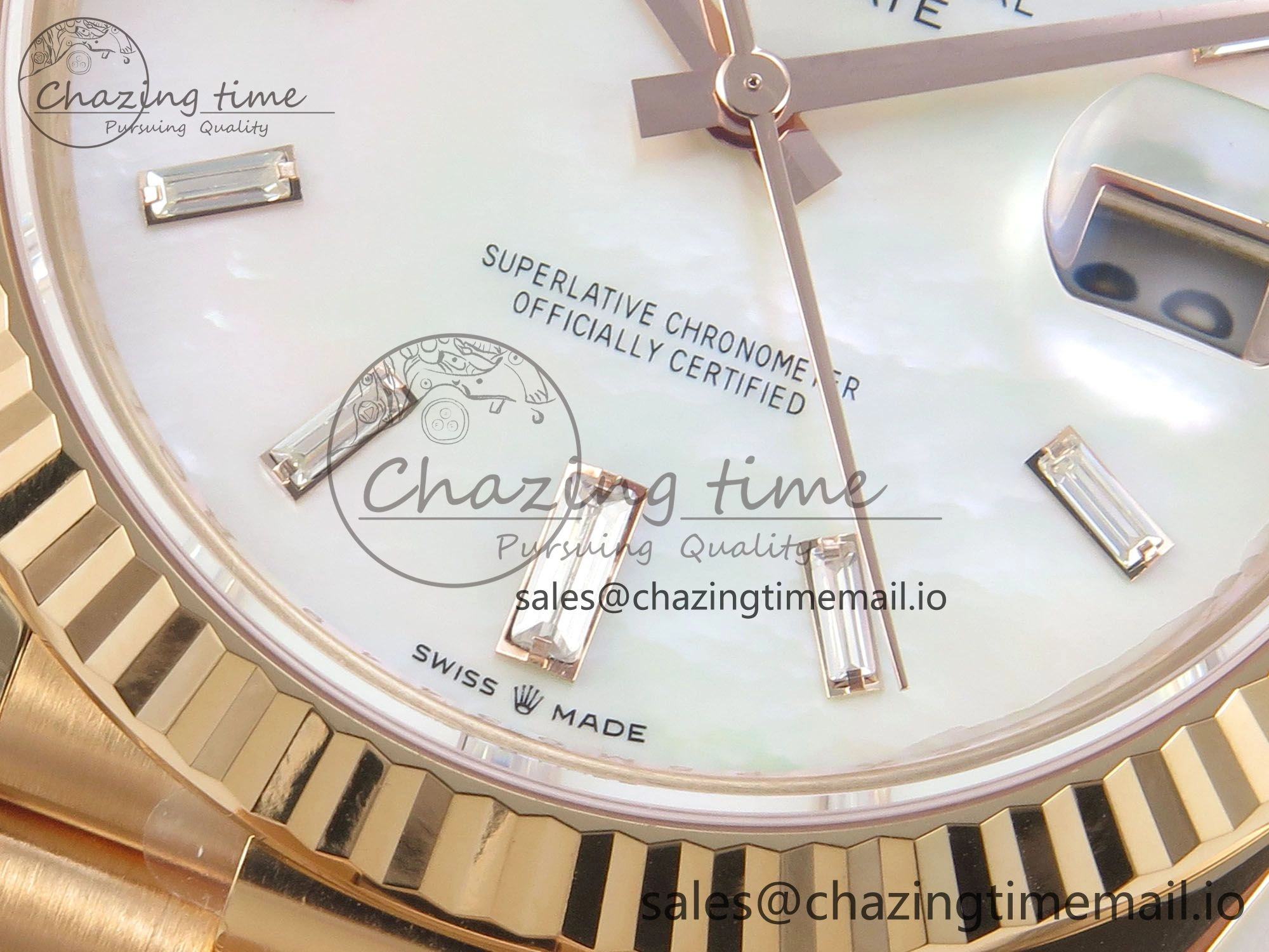 Day Date 40 RG 228235 THBF 1:1 Best Edition White MOP Crystal Dial on President Bracelet VR3255 V3 (Gain Weight)