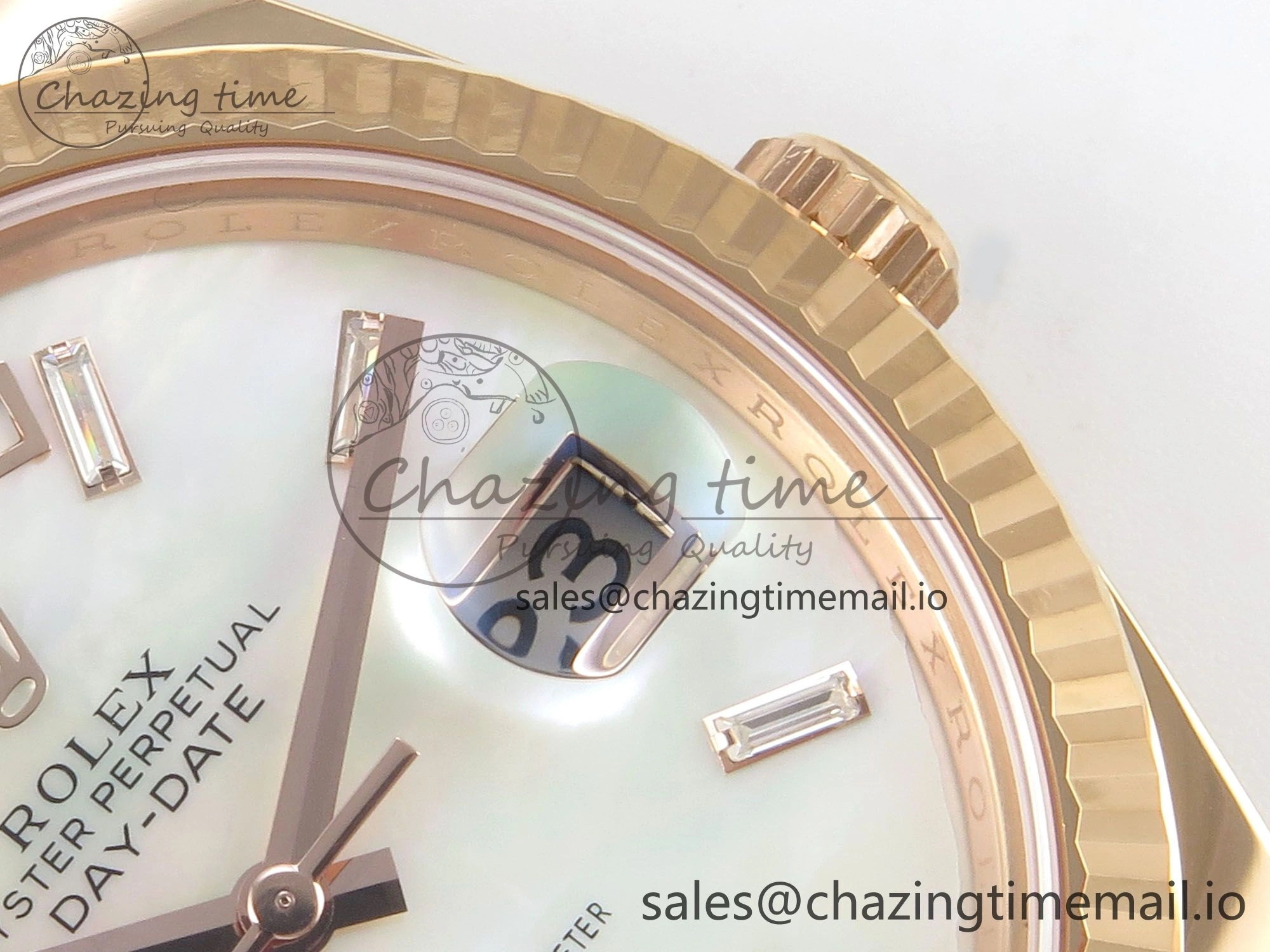 Day Date 40 RG 228235 THBF 1:1 Best Edition White MOP Crystal Dial on President Bracelet VR3255 V3 (Gain Weight)