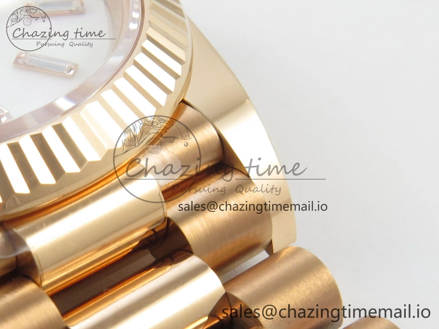 Day Date 40 RG 228235 THBF 1:1 Best Edition White MOP Crystal Dial on President Bracelet VR3255 V3 (Gain Weight)