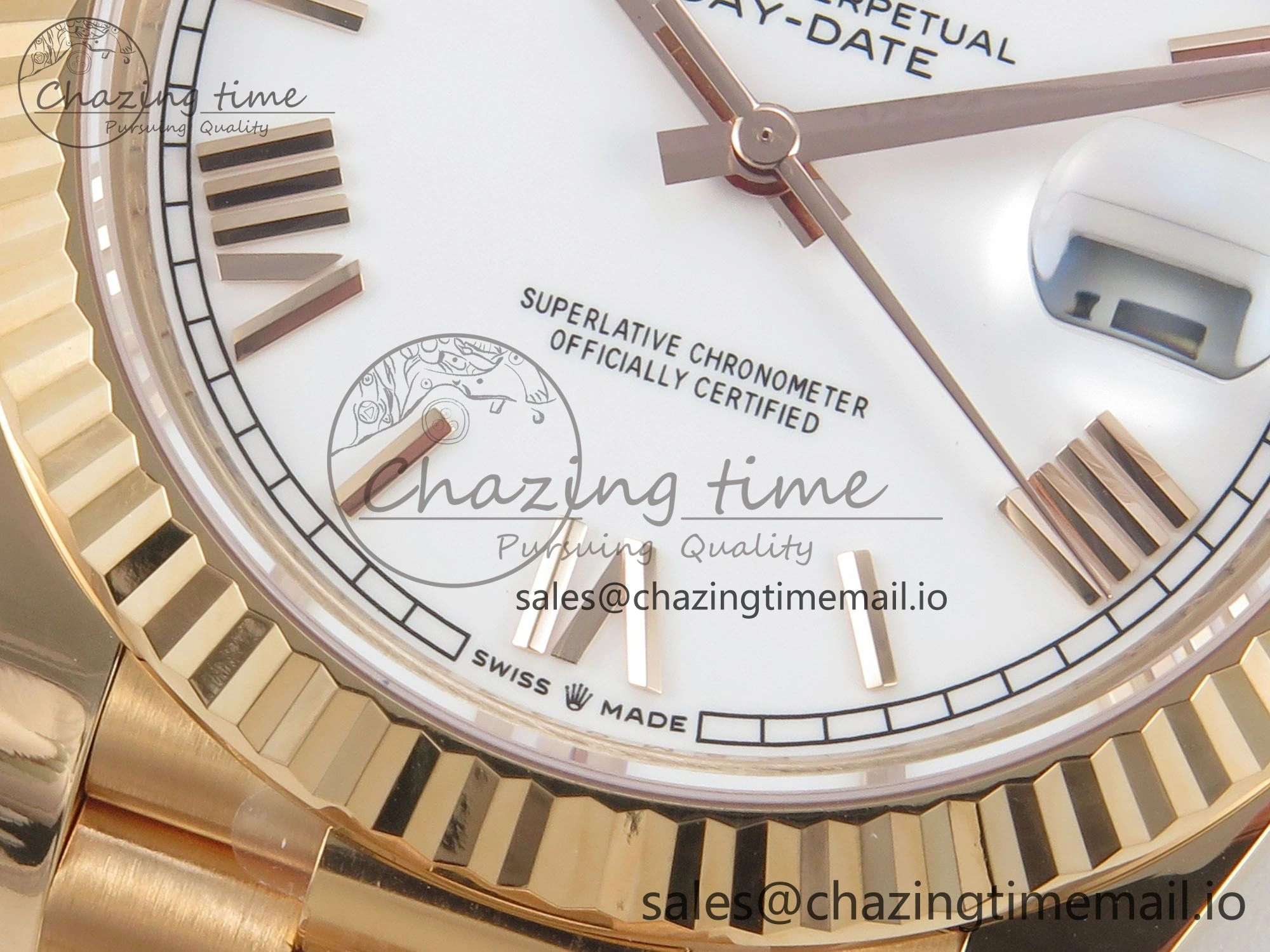 Day Date 40 RG 228235 THBF 1:1 Best Edition White Roman Dial on President Bracelet VR3255 V3 (Gain Weight)