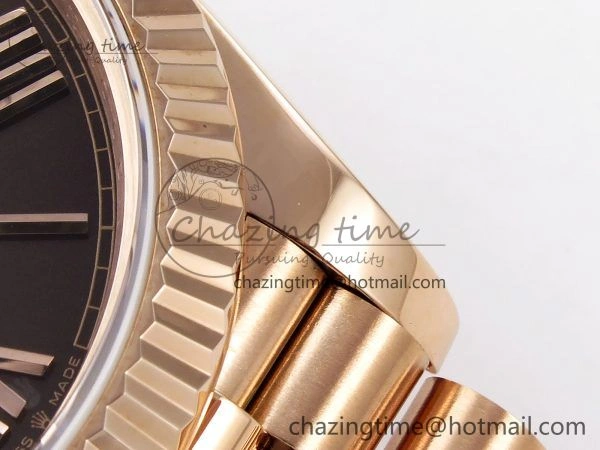 Day Date 40 RG JDF 904L Steel Brown Big Roman Dial on President Bracelet VR3255 V3 (Gain Weight)