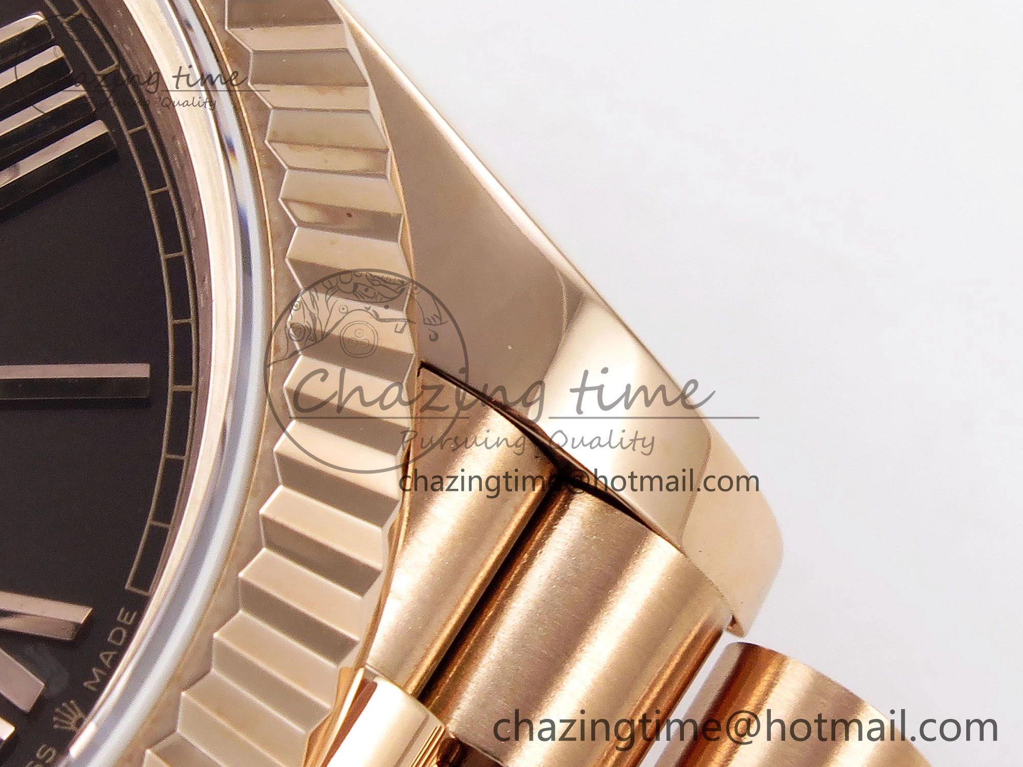 Day Date 40 RG JDF 904L Steel Brown Big Roman Dial on President Bracelet VR3255 V3 (Gain Weight)