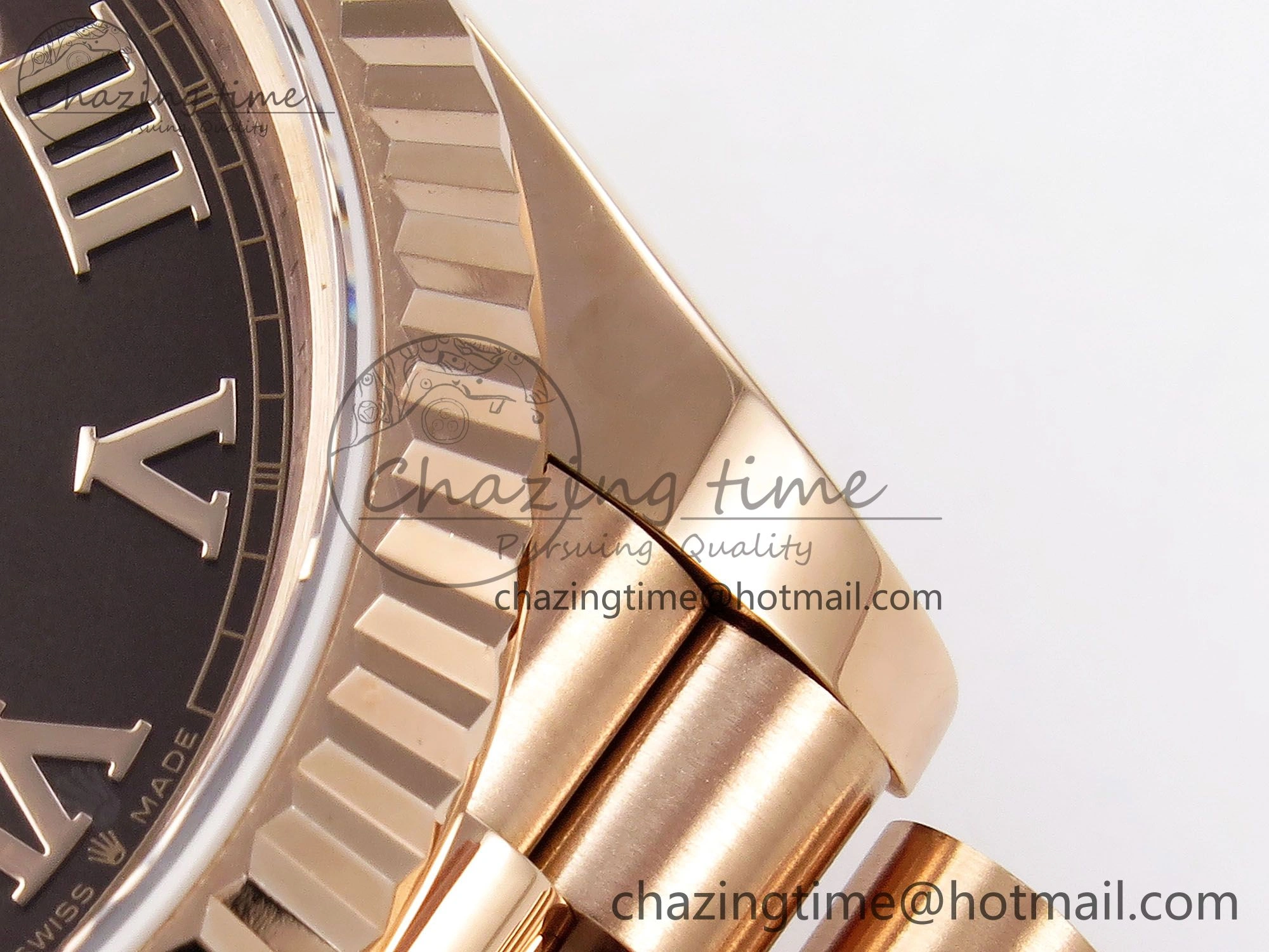 Day Date 40 RG JDF 904L Steel Brown Roman Dial on President Bracelet VR3255 V3 (Gain Weight)