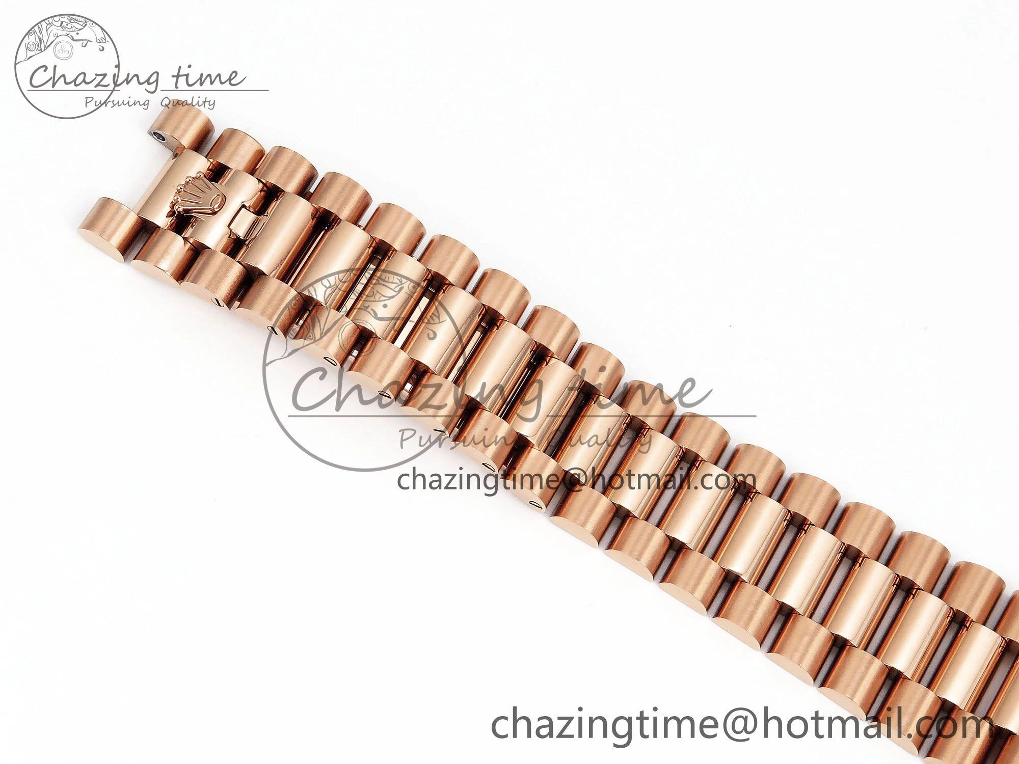 Day Date 40 RG JDF 904L Steel Brown Textured Stick Dial on President Bracelet VR3255 V3 (Gain Weight)