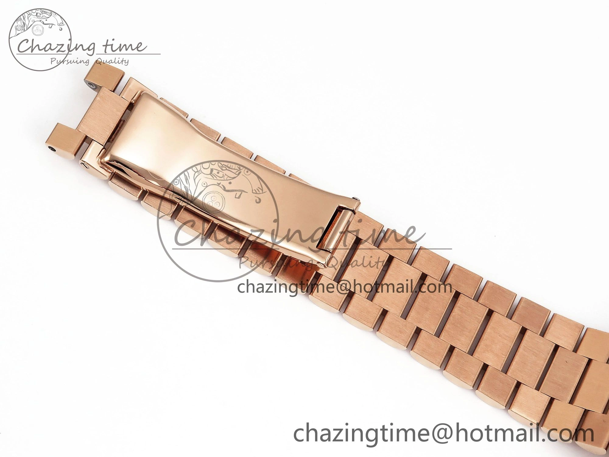 Day Date 40 RG JDF 904L Steel Brown Textured Stick Dial on President Bracelet VR3255 V3 (Gain Weight)