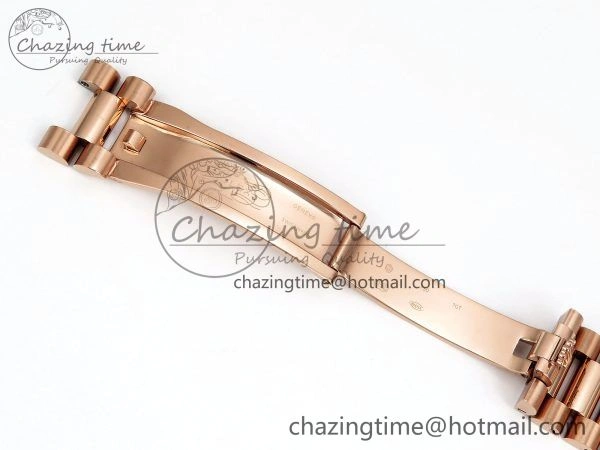 Day Date 40 RG JDF 904L Steel Brown Textured Stick Dial on President Bracelet VR3255 V3 (Gain Weight)