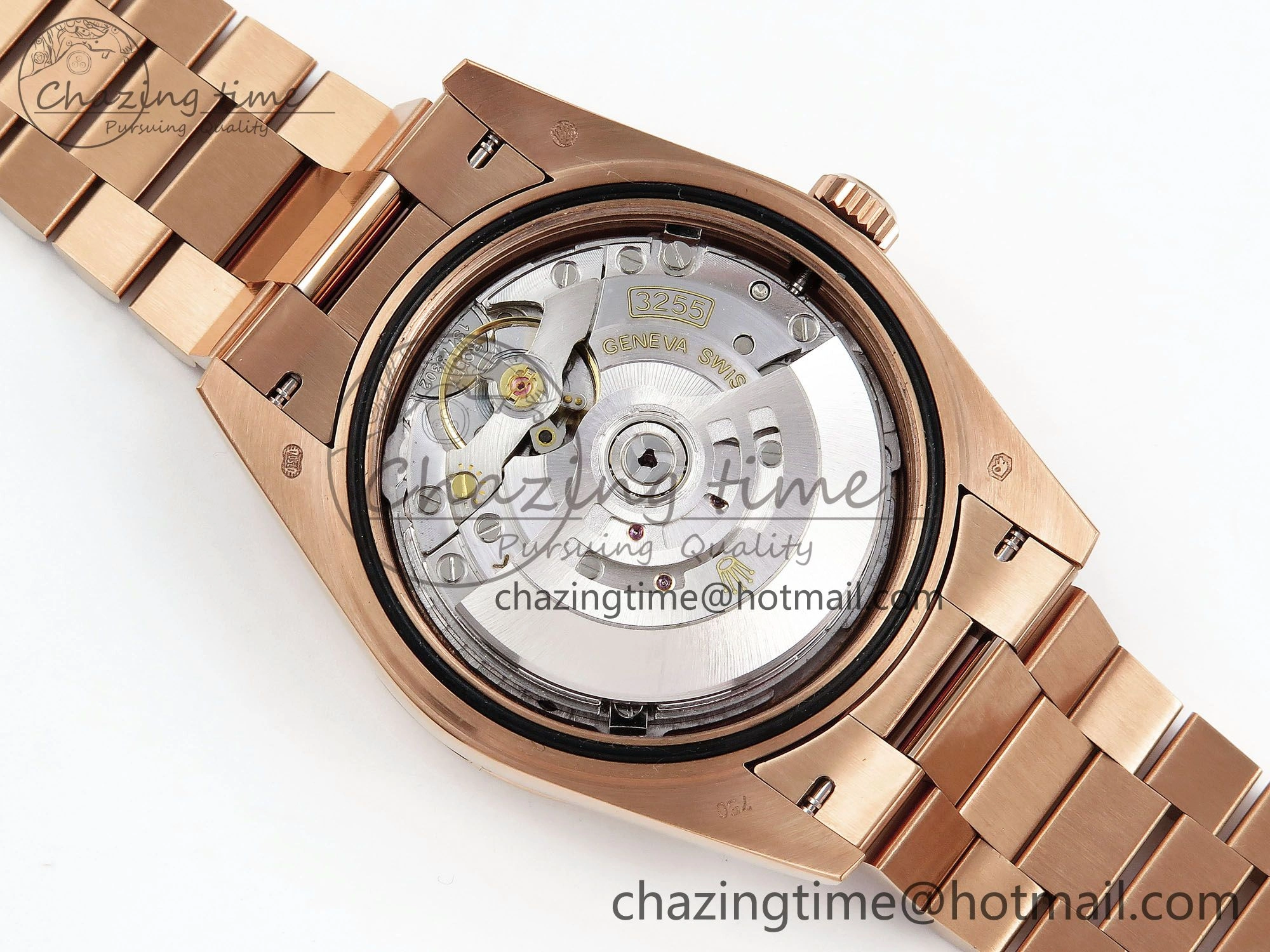 Day Date 40 RG JDF 904L Steel Brown Textured Stick Dial on President Bracelet VR3255 V3 (Gain Weight)