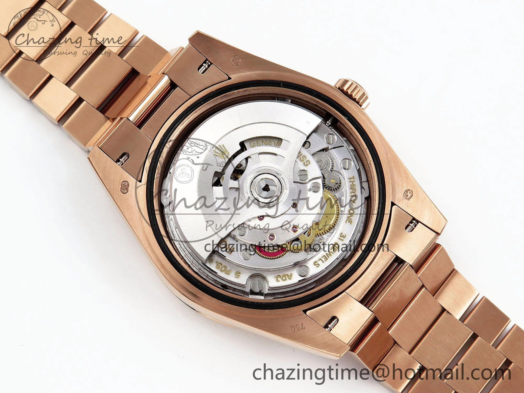 Day Date 40 RG JDF 904L Steel Brown Textured Stick Dial on President Bracelet VR3255 V3 (Gain Weight)
