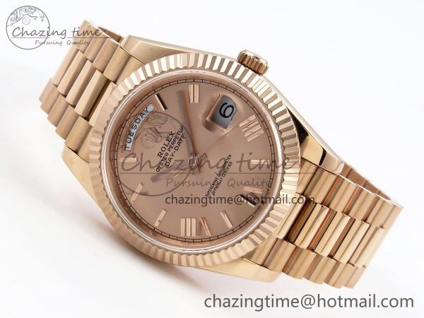 Day Date 40 RG JDF 904L Steel RG Big Roman Dial on President Bracelet VR3255 V3 (Gain Weight)