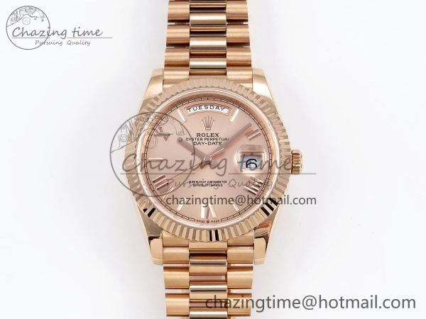 Day Date 40 RG JDF 904L Steel RG Big Roman Dial on President Bracelet VR3255 V3 (Gain Weight)