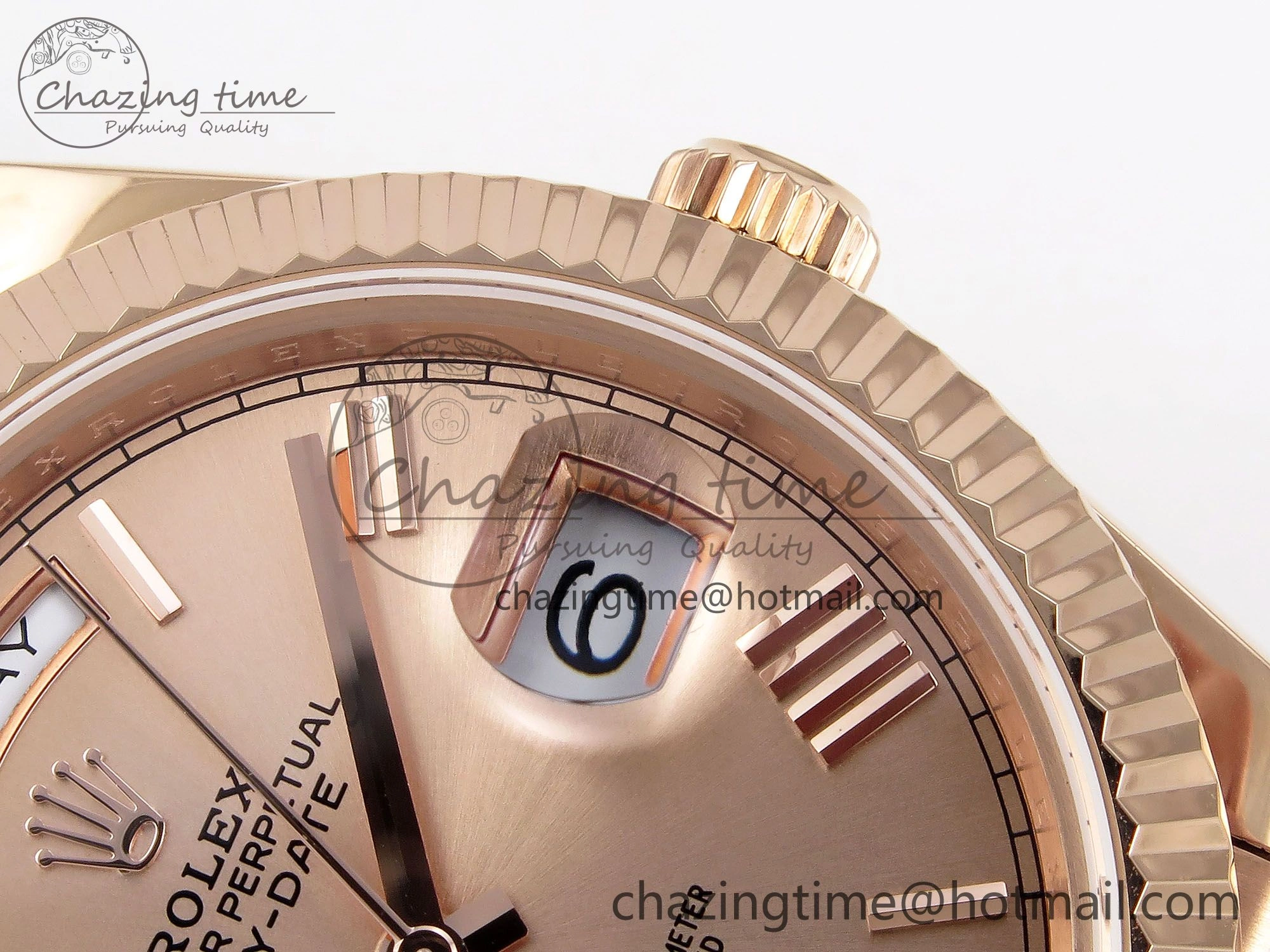 Day Date 40 RG JDF 904L Steel RG Big Roman Dial on President Bracelet VR3255 V3 (Gain Weight)