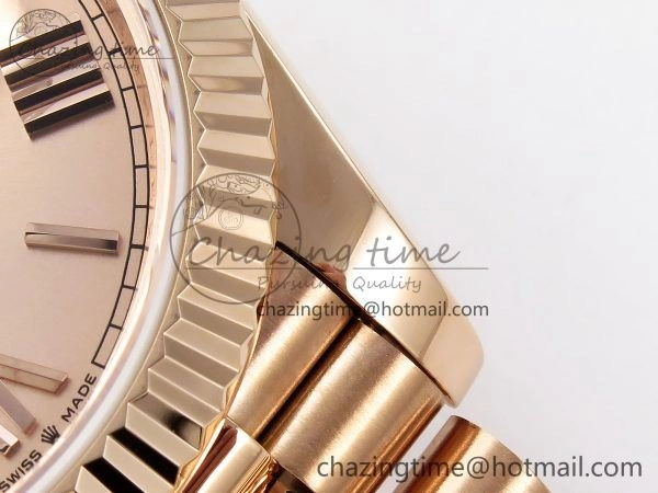 Day Date 40 RG JDF 904L Steel RG Big Roman Dial on President Bracelet VR3255 V3 (Gain Weight)