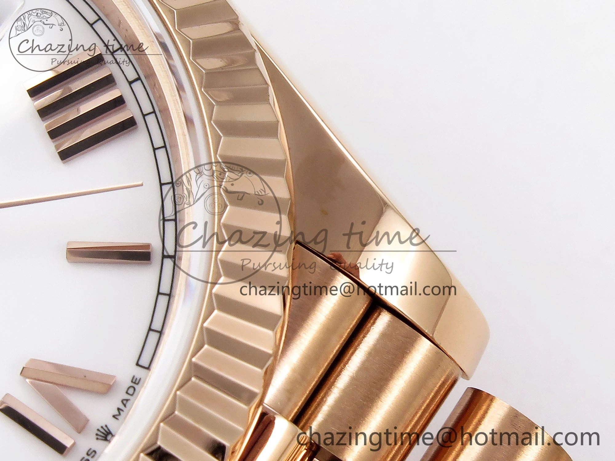 Day Date 40 RG JDF 904L Steel White Big Roman Dial on President Bracelet VR3255 V3 (Gain Weight)
