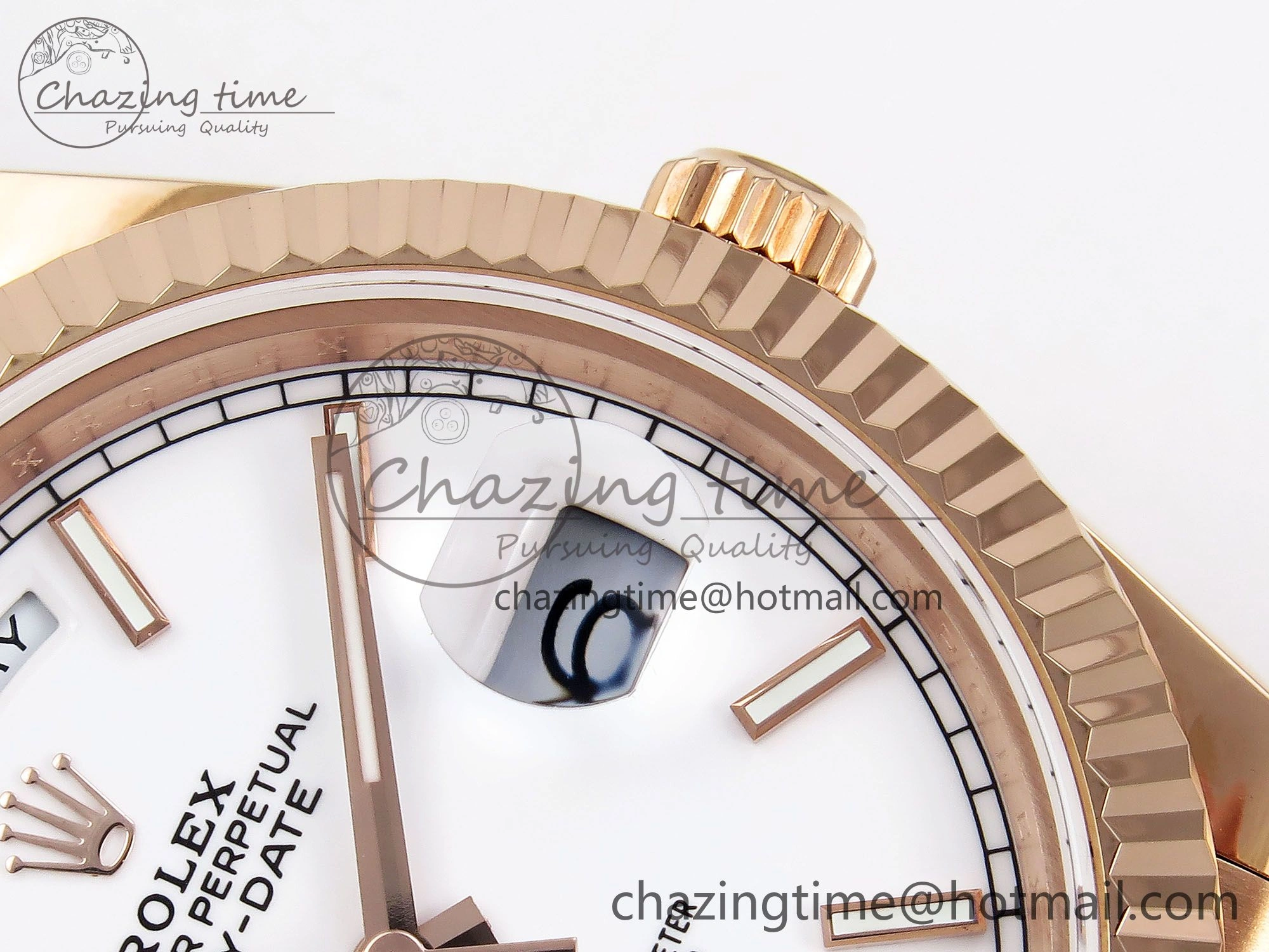 Day Date 40 RG JDF 904L Steel White Stick Dial on President Bracelet VR3255 V3 (Gain Weight)