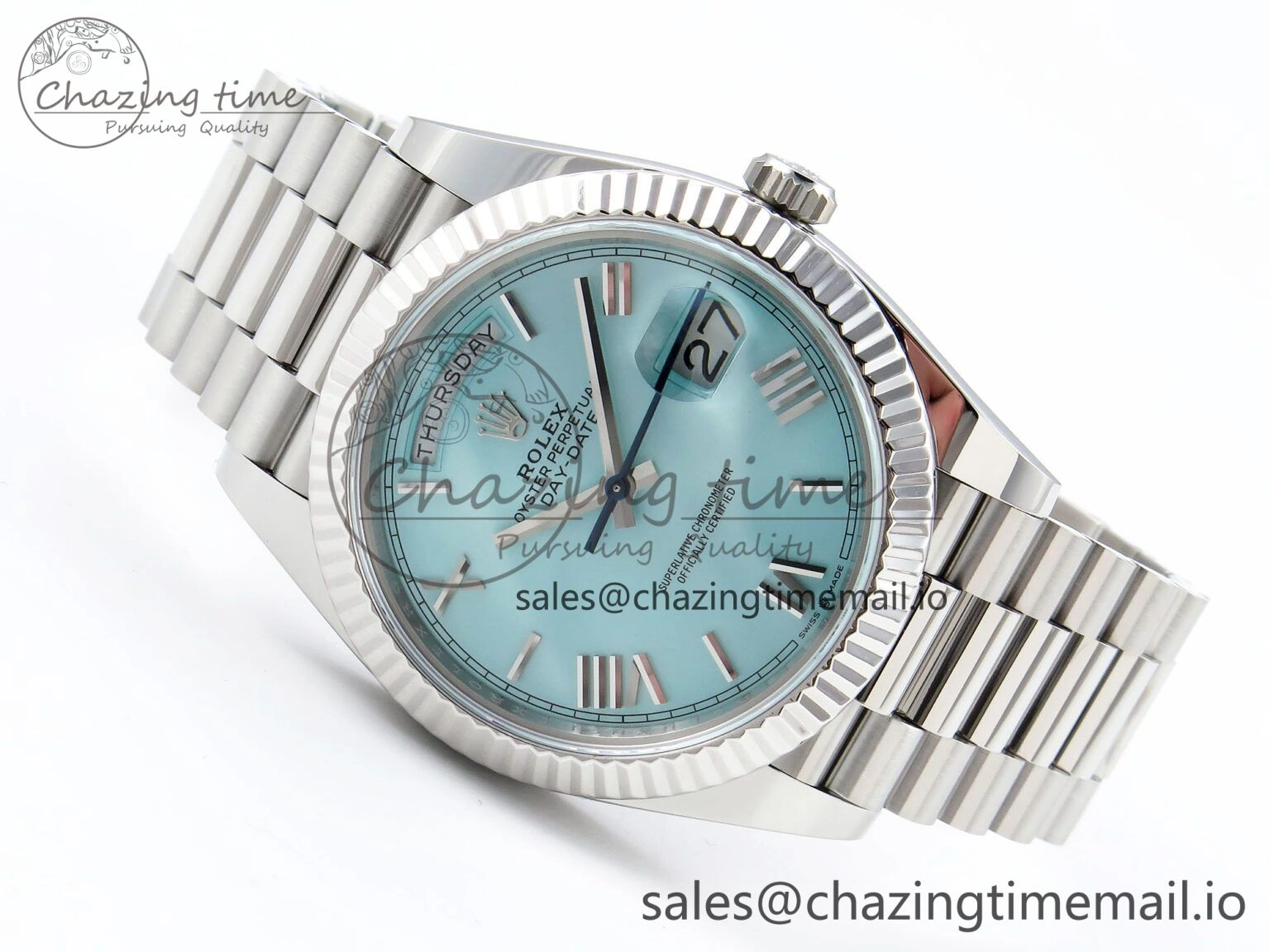 Day Date 40 SS 228236 ARF 1:1 Best Edition Tiffany Blue Roman Dial on President Bracelet VR3255