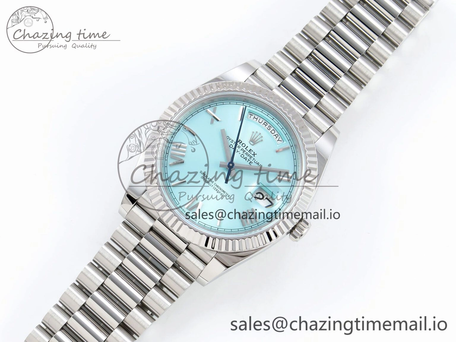 Day Date 40 SS 228236 ARF 1:1 Best Edition Tiffany Blue Roman Dial on President Bracelet VR3255