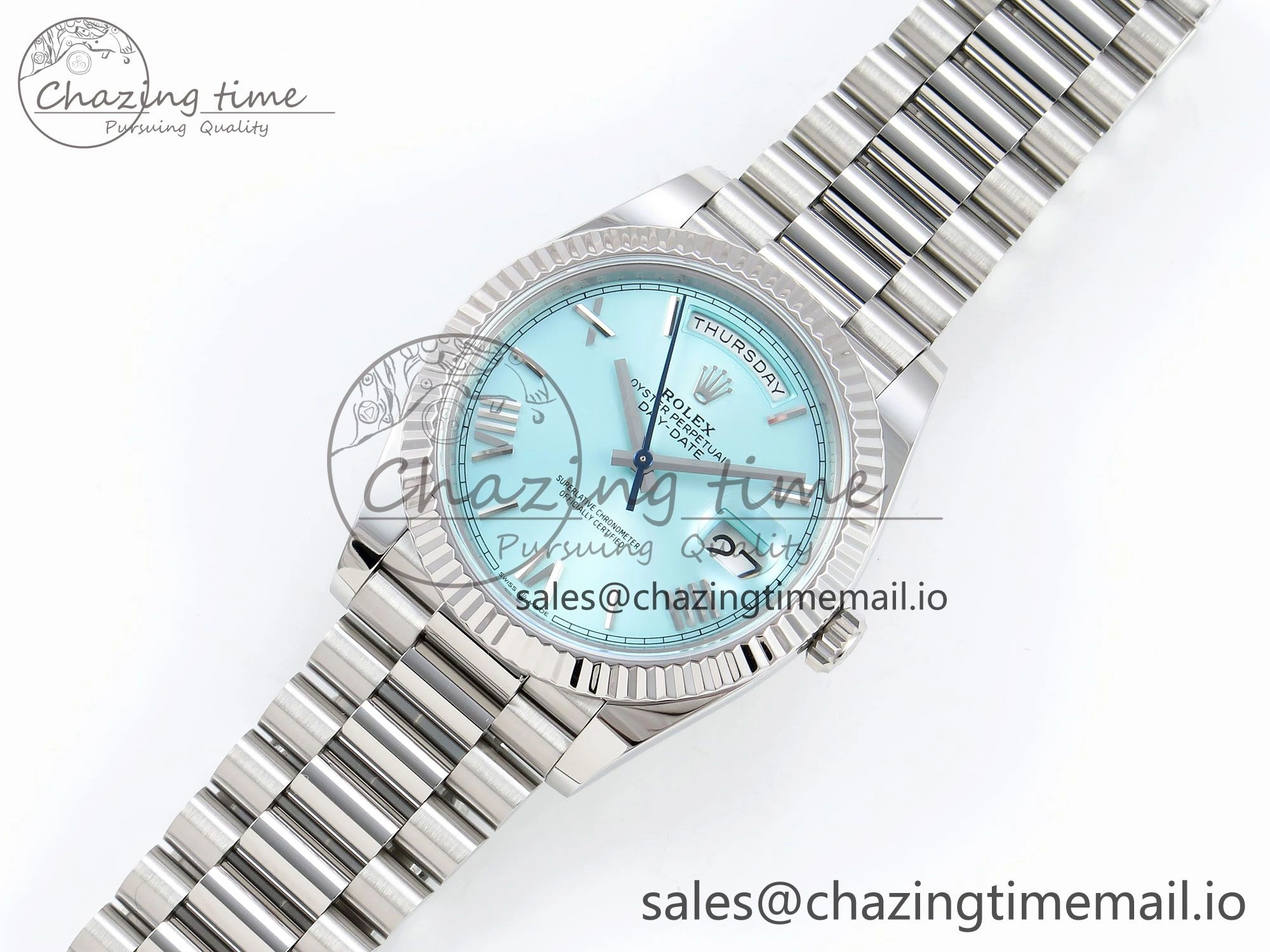 Day Date 40 SS 228236 ARF 1:1 Best Edition Tiffany Blue Roman Dial on President Bracelet VR3255