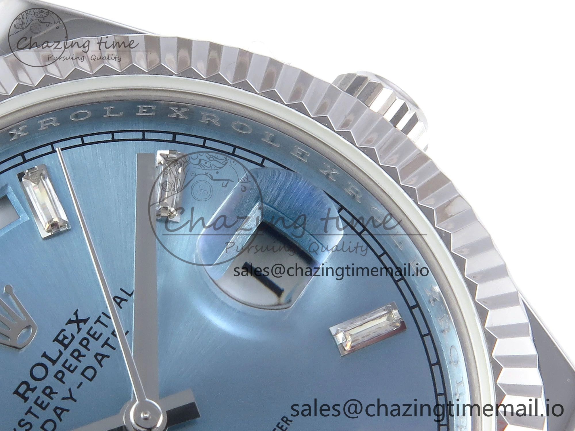 Day Date 40 SS 228236 KF 1:1 Best Edition Ice Blue Crystal Dial on President Bracelet VR3255 (Gain Weight)