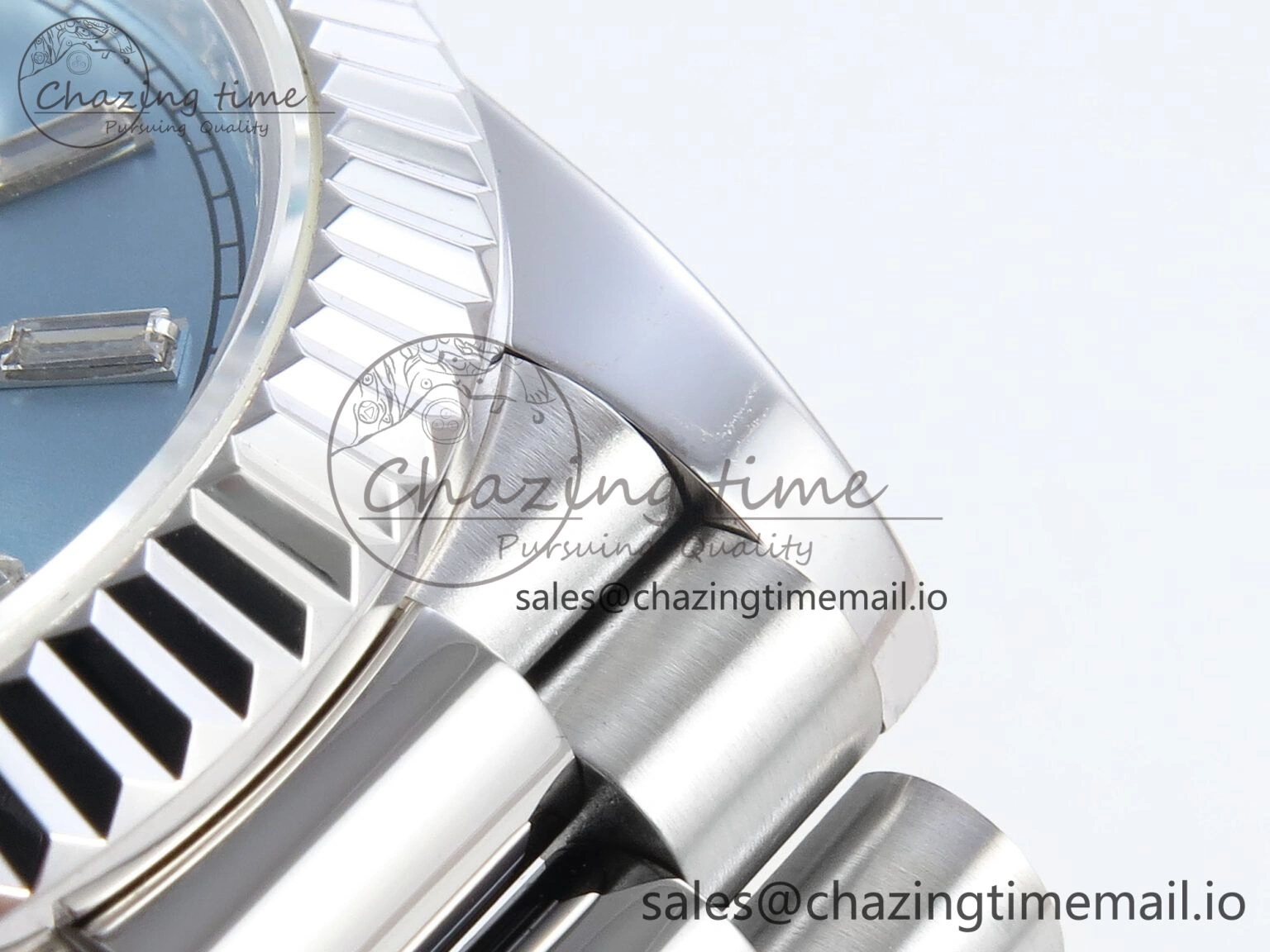 Day Date 40 SS 228236 KF 1:1 Best Edition Ice Blue Crystal Dial on President Bracelet VR3255 (Gain Weight)