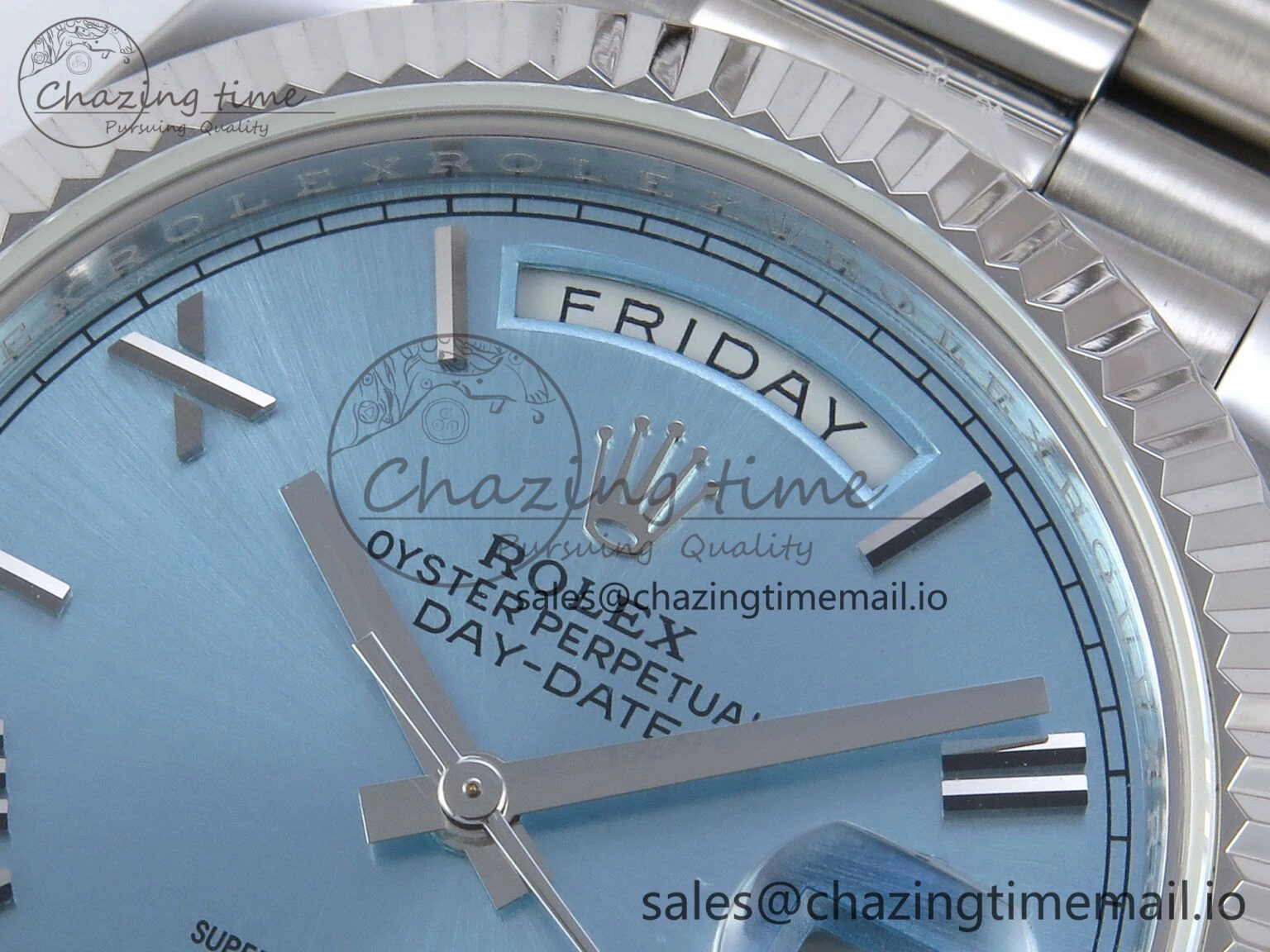 Day Date 40 SS 228236 KF 1:1 Best Edition Ice Blue Roman Dial on President Bracelet VR3255 (Gain Weight)