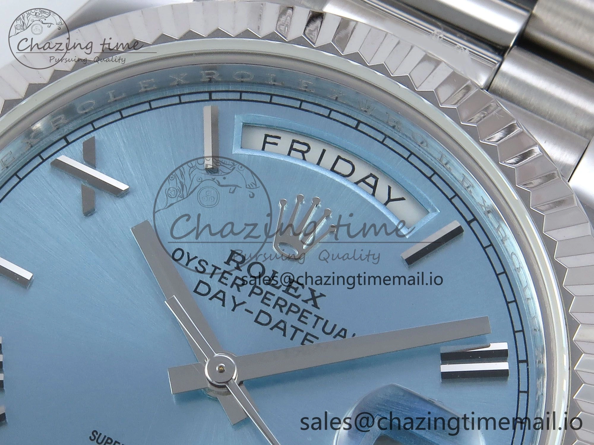 Day Date 40 SS 228236 KF 1:1 Best Edition Ice Blue Roman Dial on President Bracelet VR3255 (Gain Weight)