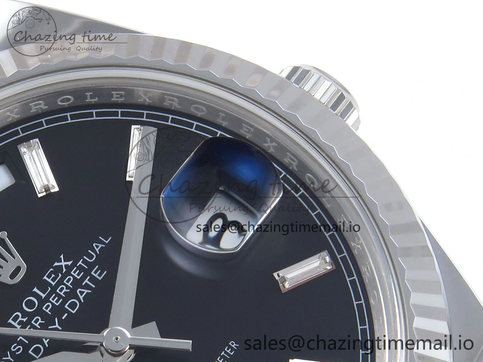 Day Date 40 SS 228236 THBF 1:1 Best Edition Black Crystal Dial on President Bracelet VR3255 V3 (Gain Weight)