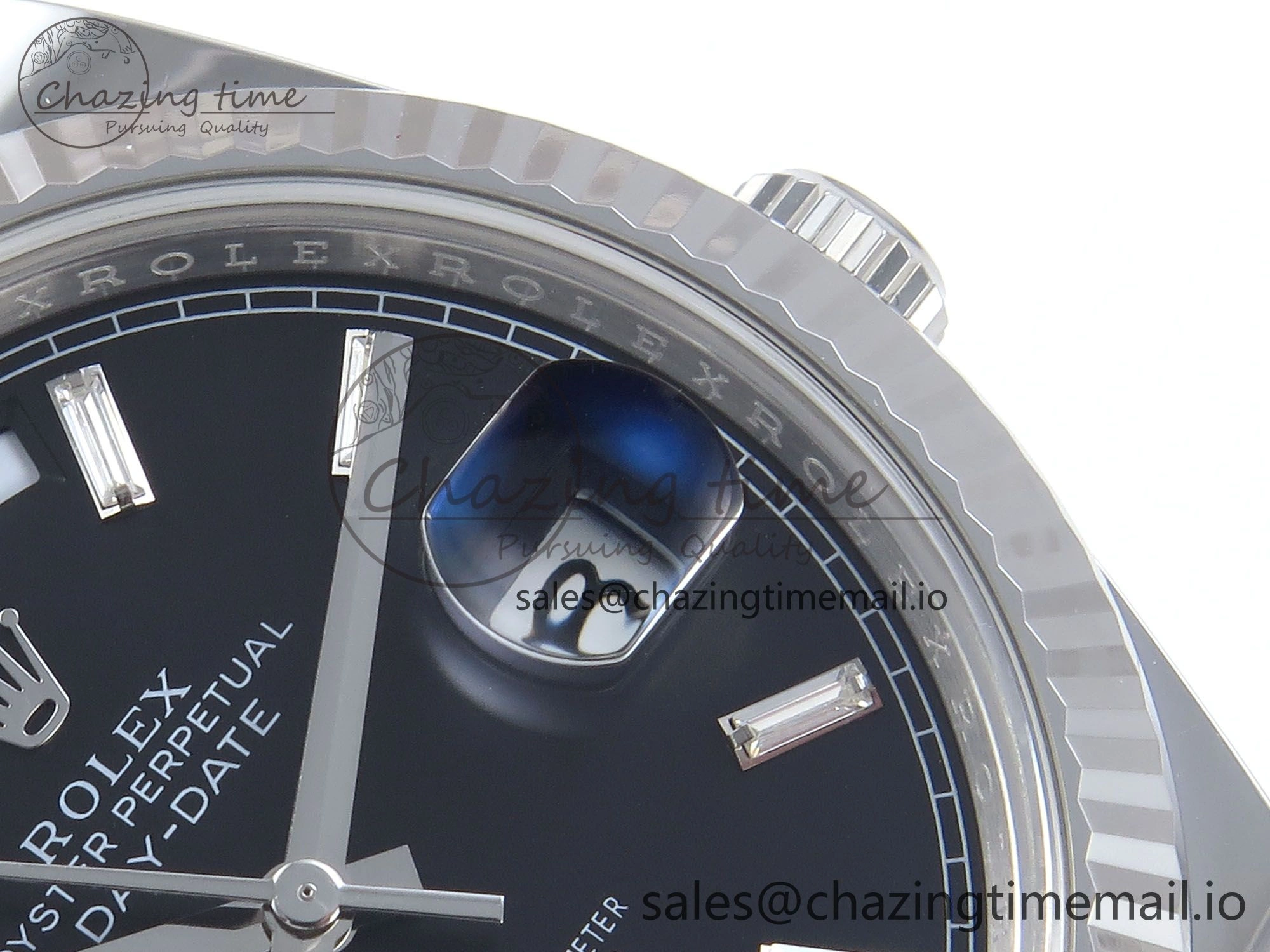 Day Date 40 SS 228236 THBF 1:1 Best Edition Black Crystal Dial on President Bracelet VR3255 V3 (Gain Weight)